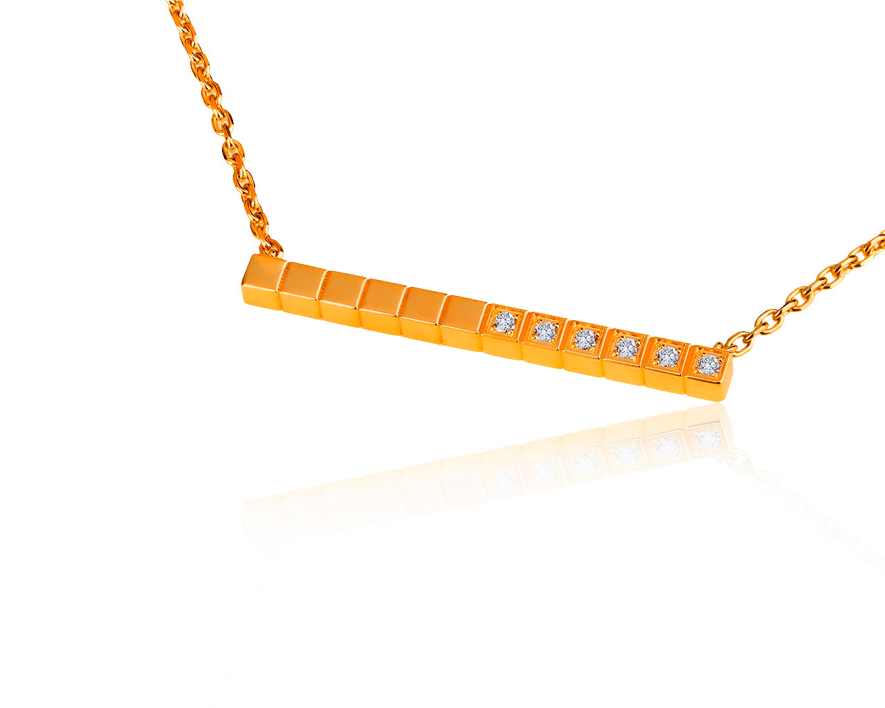 Солидное золотое колье с бриллиантами 0.06ct Chopard Ice Cube 020619/7