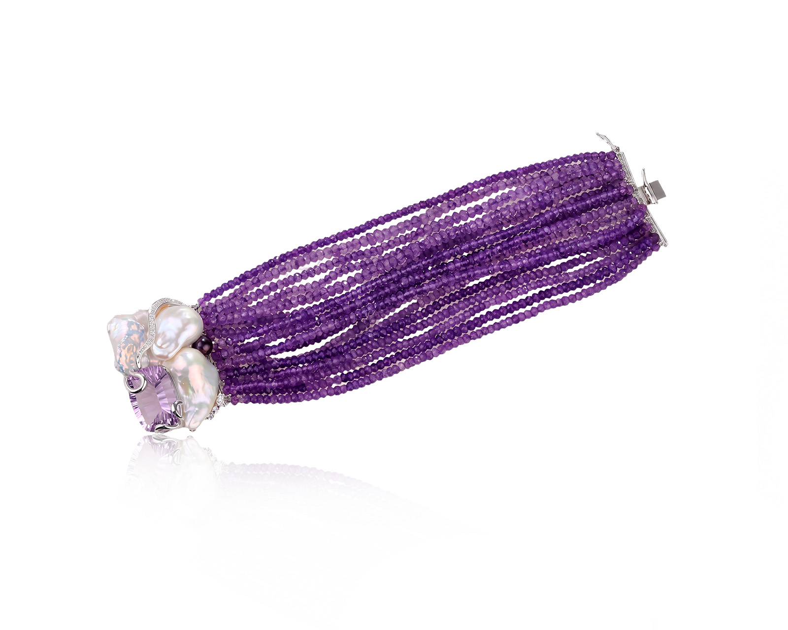 Оригинальный золотой браслет с аметистами 242.01ct Giampiero Fiorini