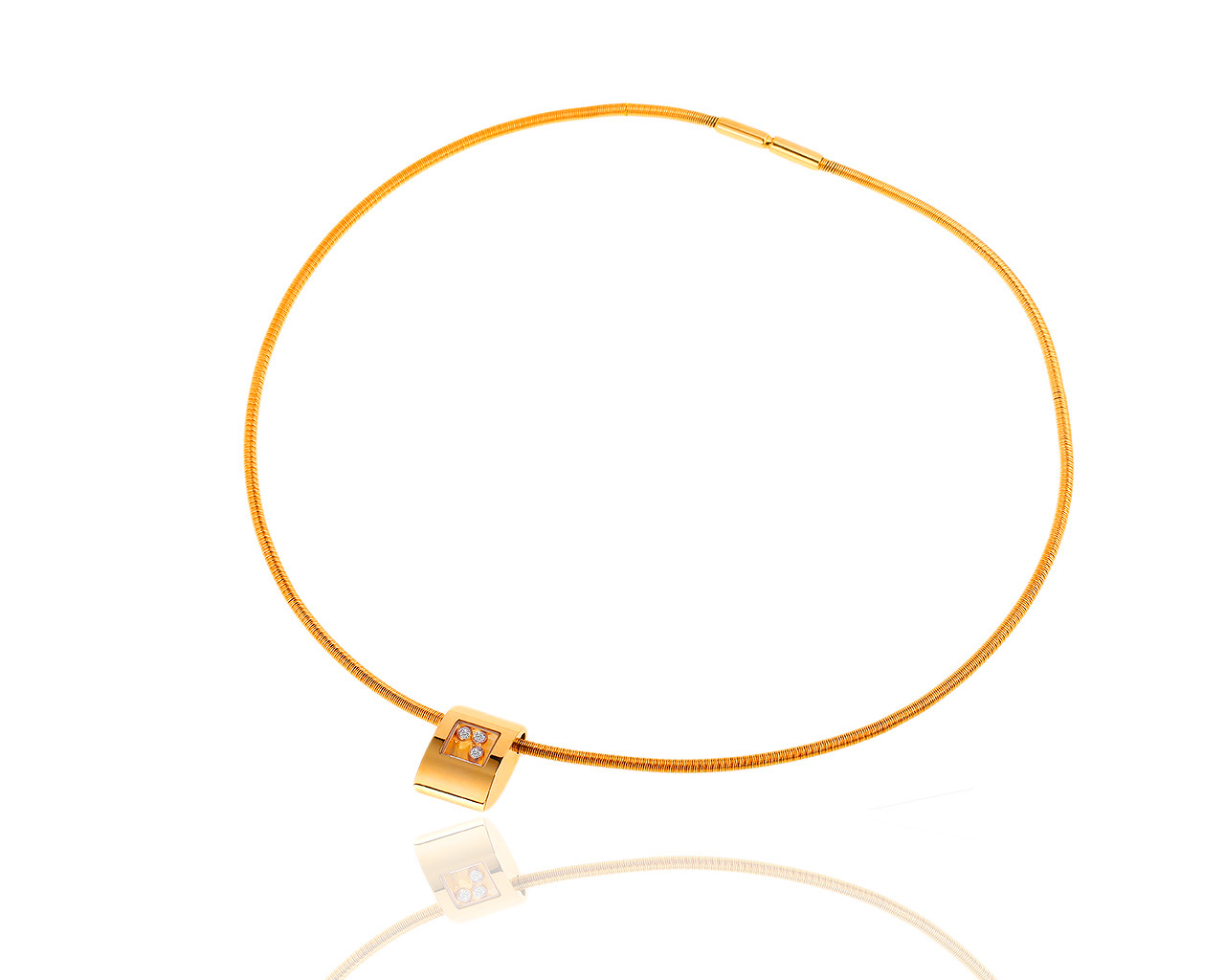 Роскошное золотое колье с бриллиантами 0.15ct Chopard