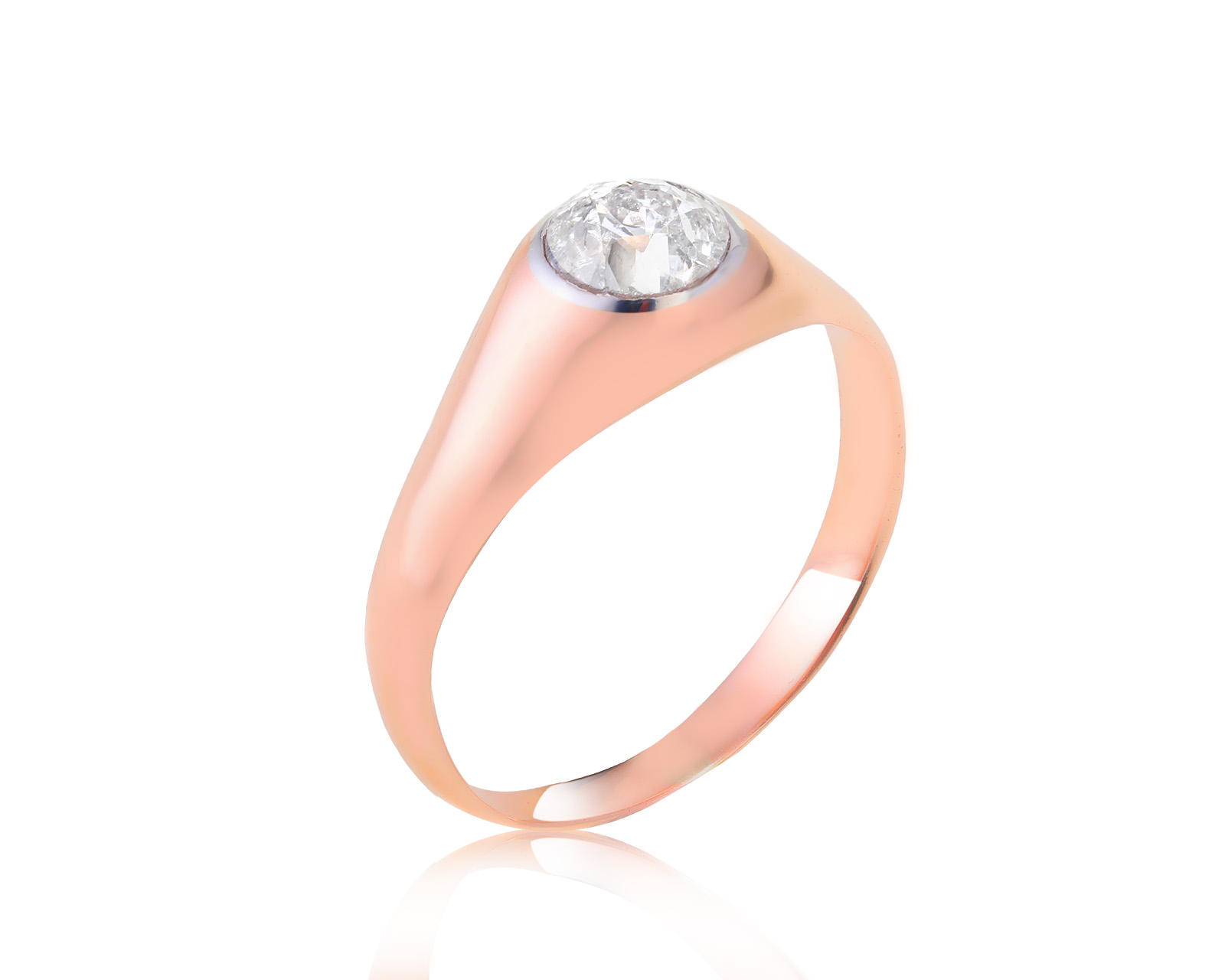 Золотое кольцо с бриллиантом 0.71ct