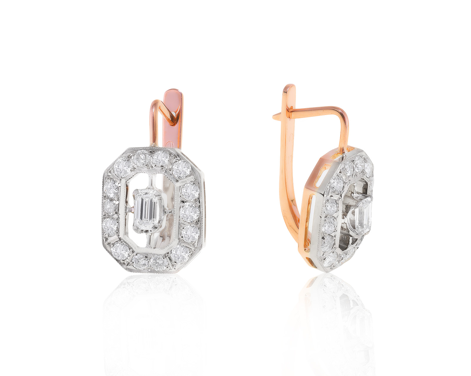 Золотые серьги с бриллиантами 2.12ct СССР 290523/10