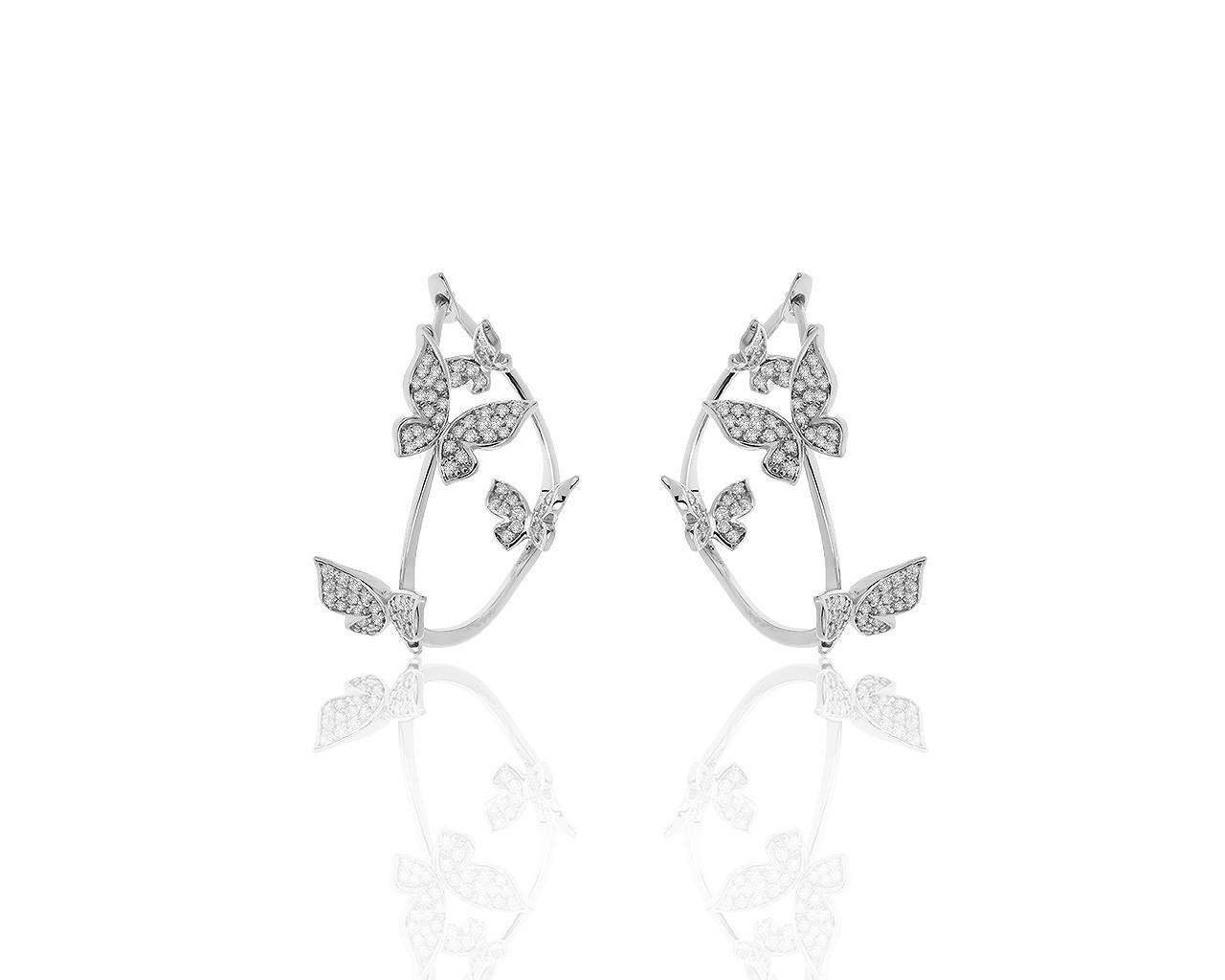 Лаконичные золотые серьги с бриллиантами 0.80ct 181019/10