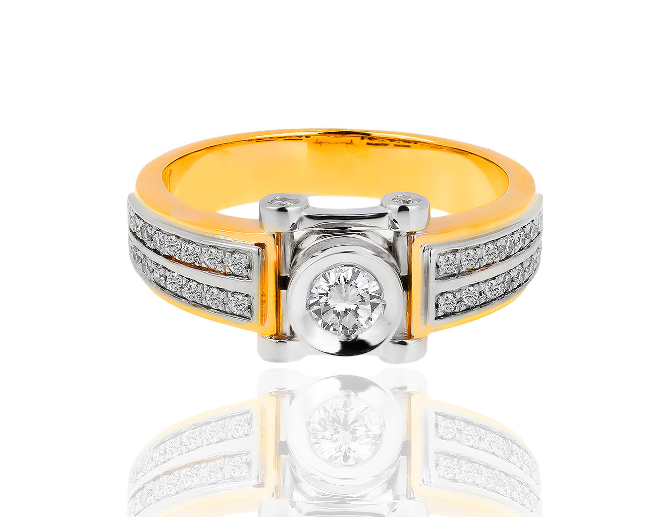 Солидное золотое кольцо с бриллиантами 0.71ct 170319/8