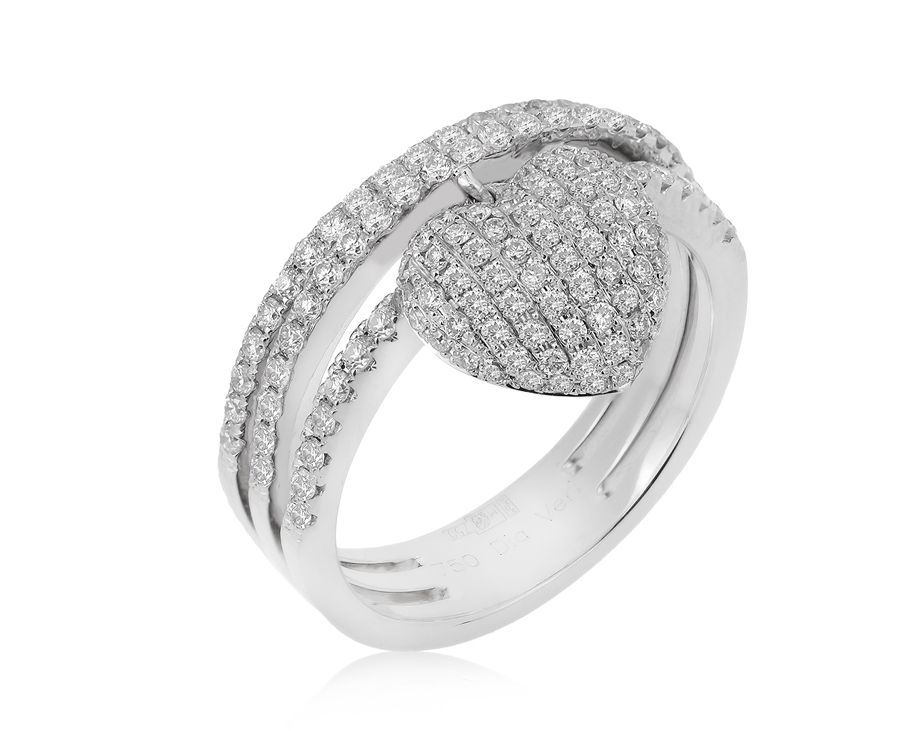 Женственное золотое кольцо с бриллиантами 0.71ct