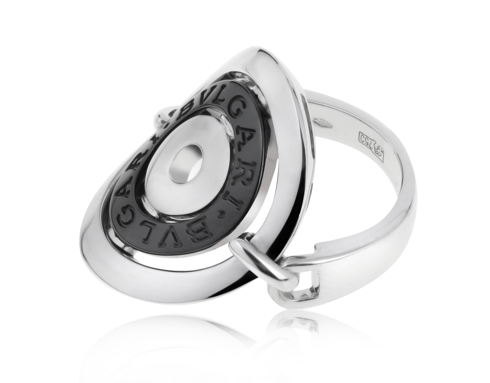 Оригинальное золотое кольцо с керамикой Bvlgari Astrale Cerchi 030721/6 Оригинальное золотое кольцо с керамикой Bvlgari Astrale Cerchi 030721/6