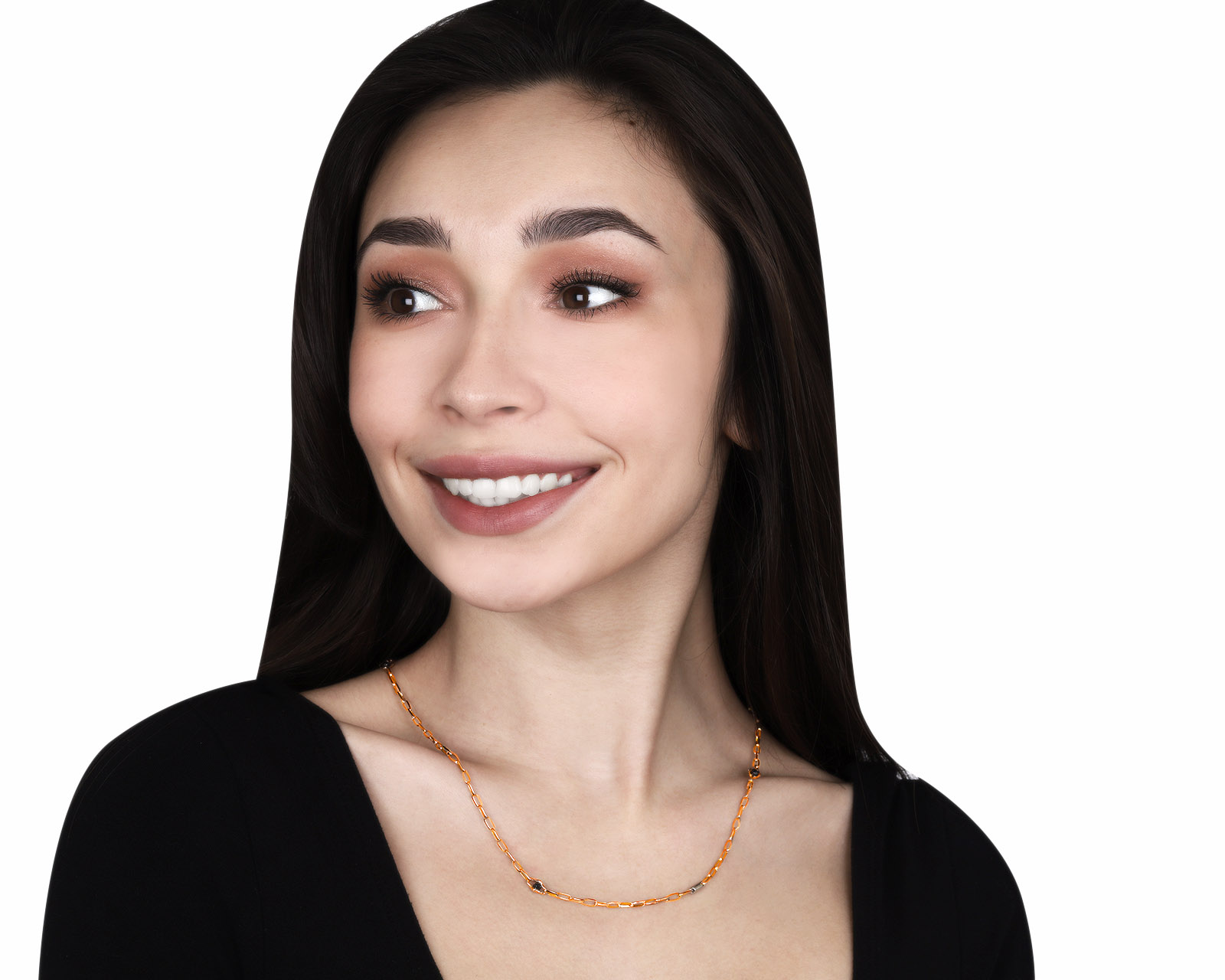 Оригинальная золотая цепь с ониксами 0.45ct Maxioro