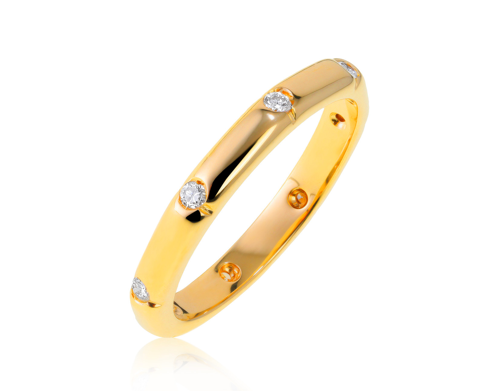 Итальянское золотое кольцо с бриллиантами 0.16ct