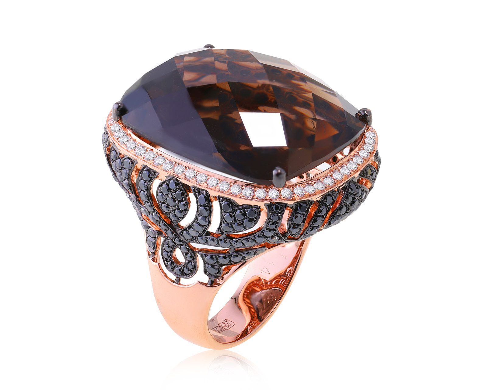 Золотое кольцо с кварцем 30.70ct и бриллиантами 2.03ct 020424/18