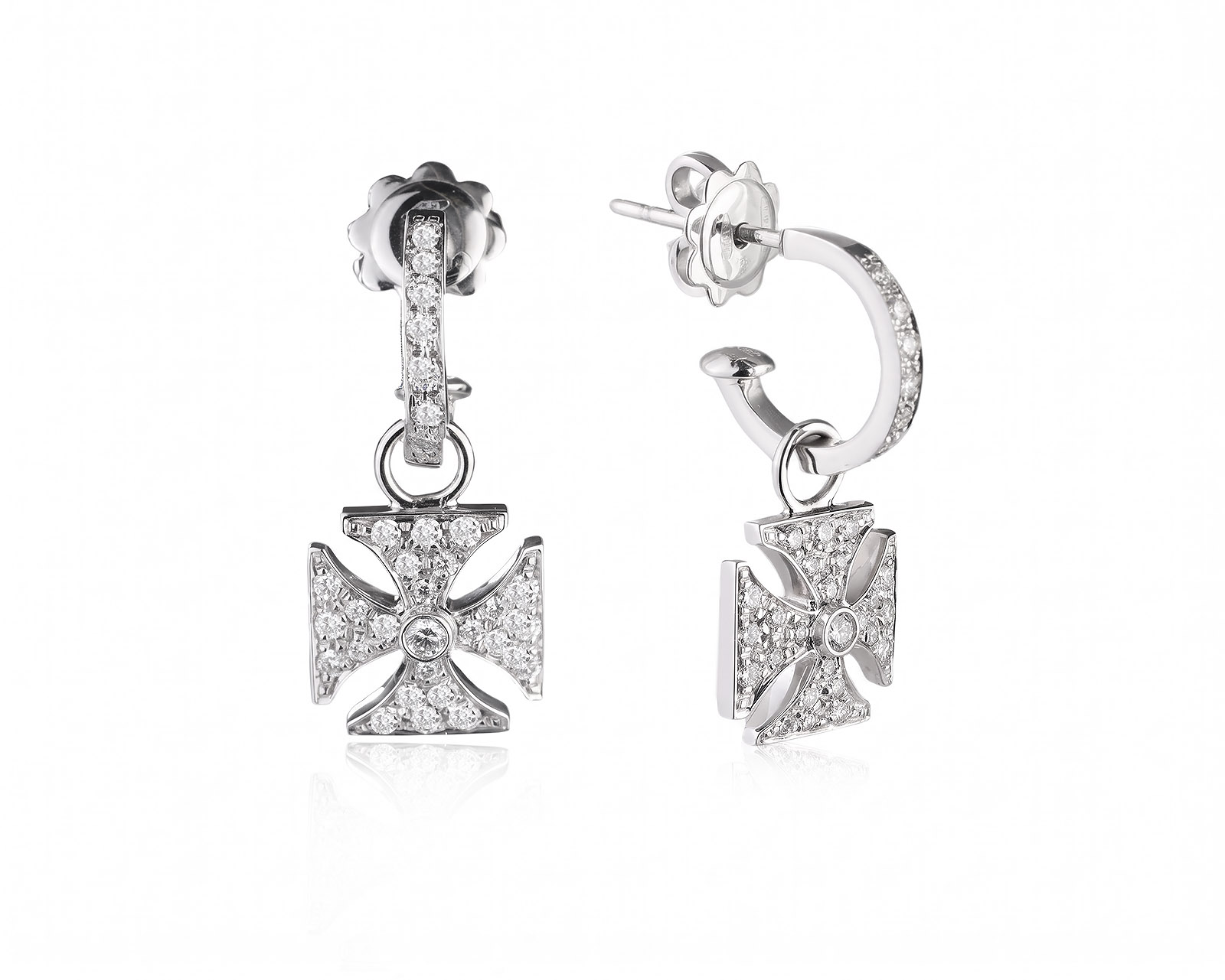 Оригинальные золотые серьги с бриллиантами 0.62ct Garrard