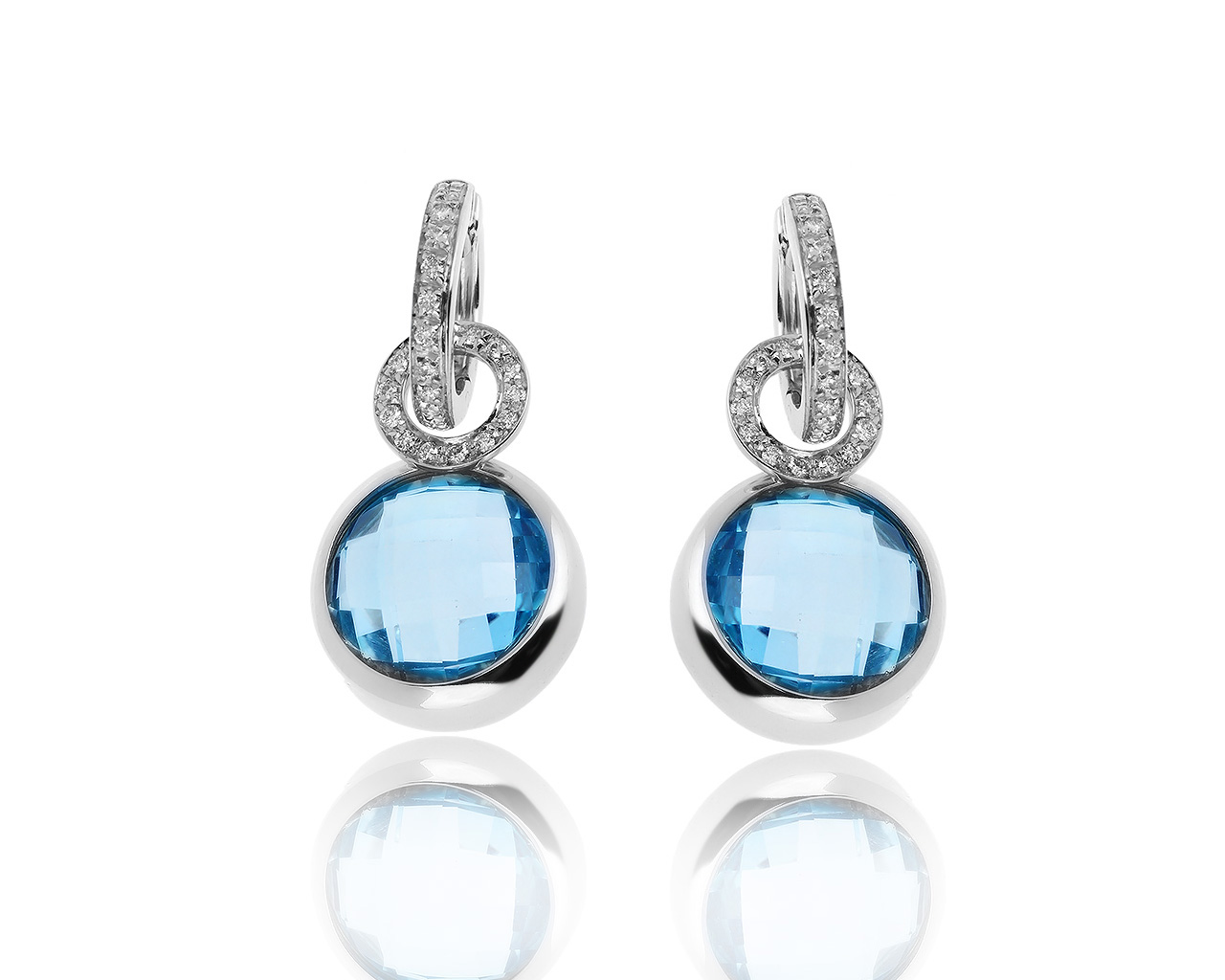 Оригинальные золотые серьги с топазами 9.58ct Deambrogio Fratelli 151219/11