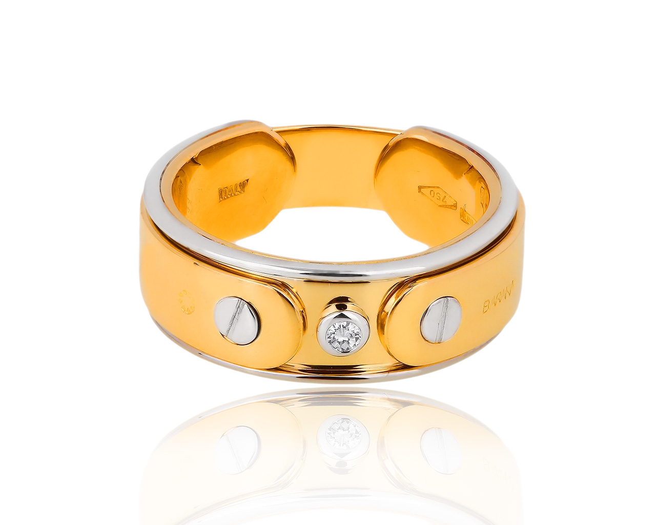 Оригинальное золотое кольцо с бриллиантом Baraka 081218/4