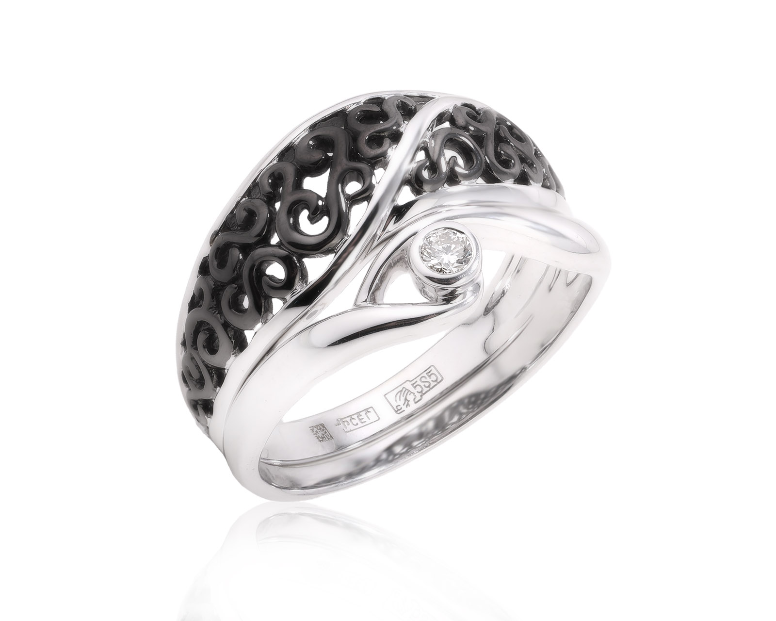 Оригинальное золотое кольцо с бриллиантом 0.06ct Constantin Artmayer 011225/КМ246