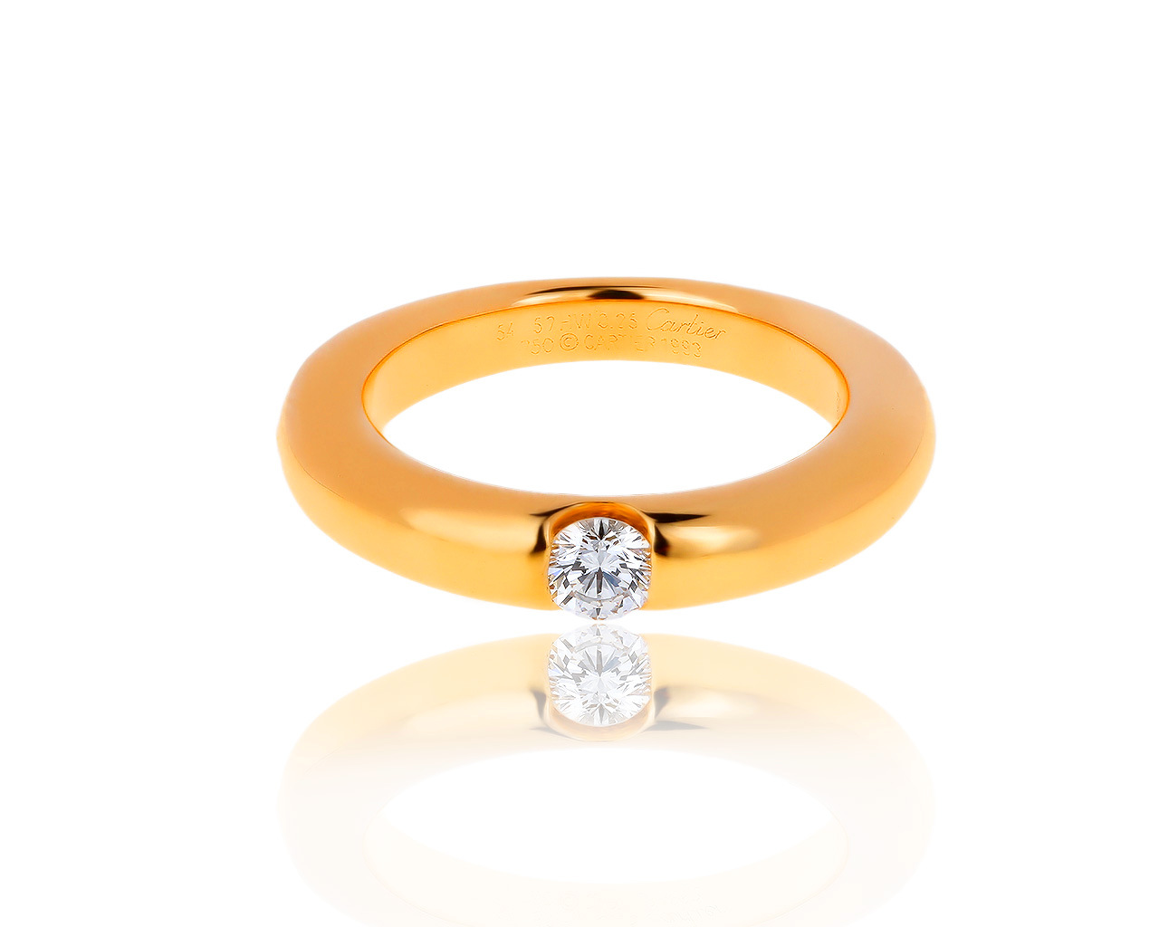 Оригинальное золотое кольцо с бриллиантом 0.25ct Cartier 090719/7