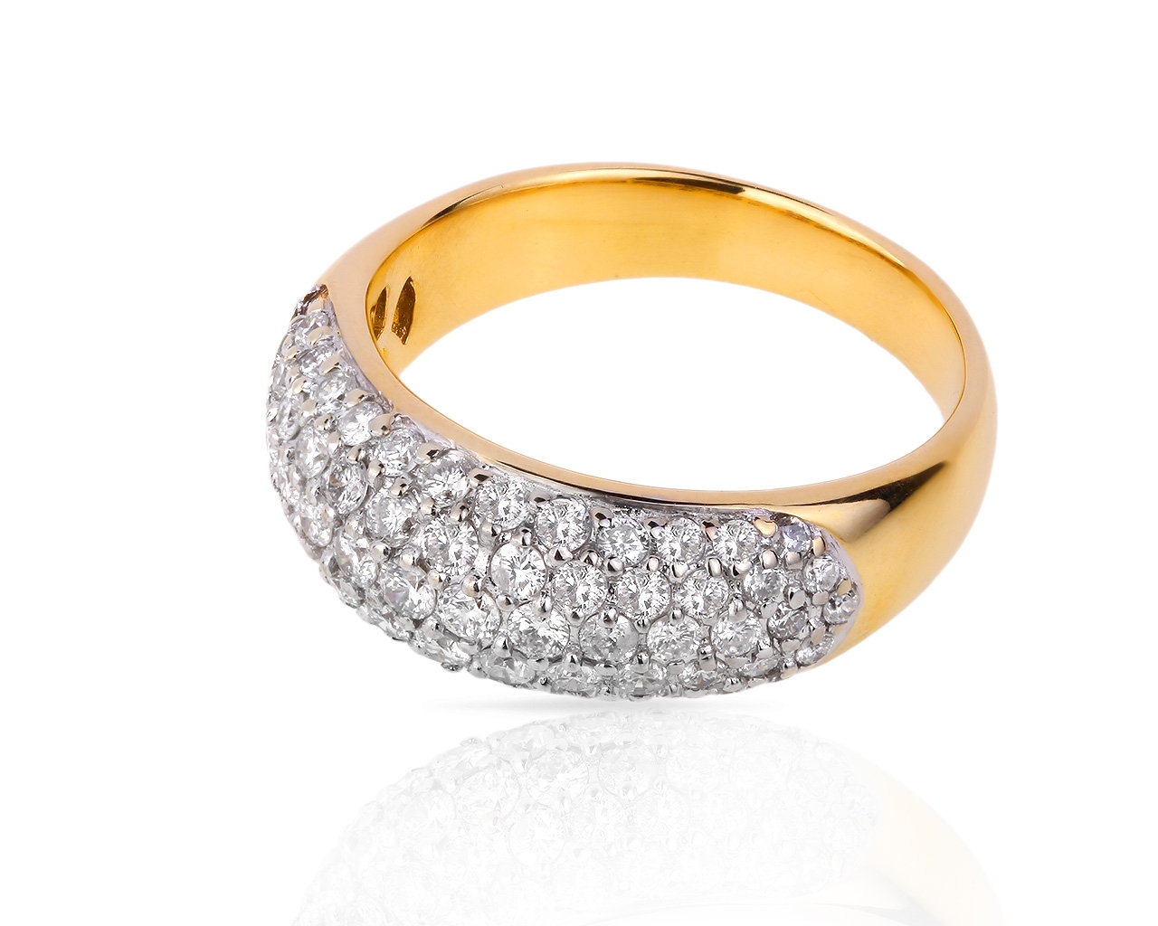 Золотое кольцо усыпанное бриллиантами 0.85ct