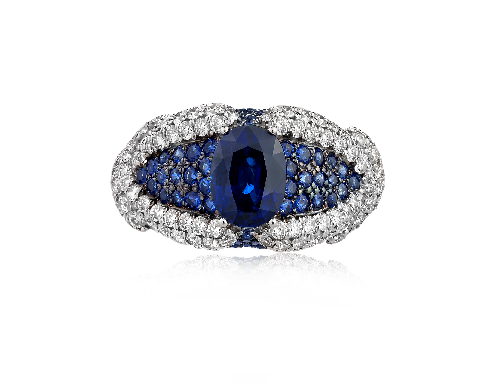 Оригинальное золотое кольцо с сапфирами 2.61ct Lykov`s Jewellery