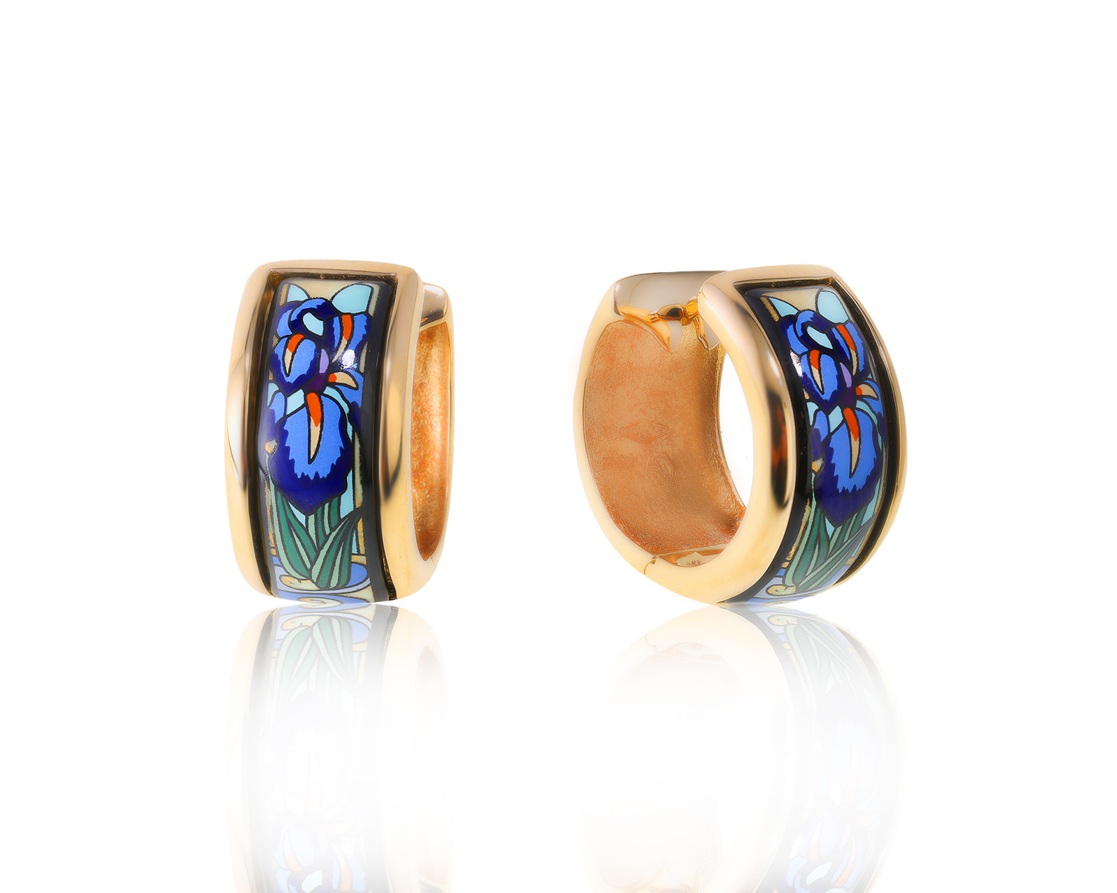 Оригинальные золотые серьги с эмалью Frey Wille 060523/6