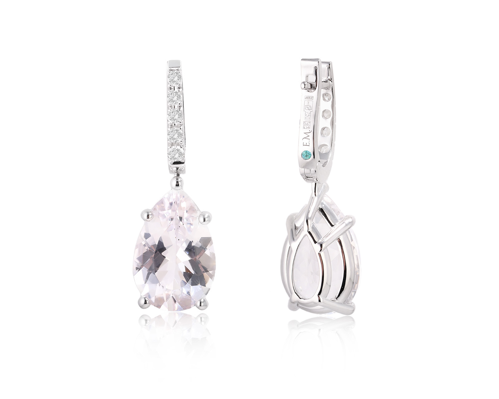 Золотые серьги с данбуритами 10.66ct Evgeny Matveev