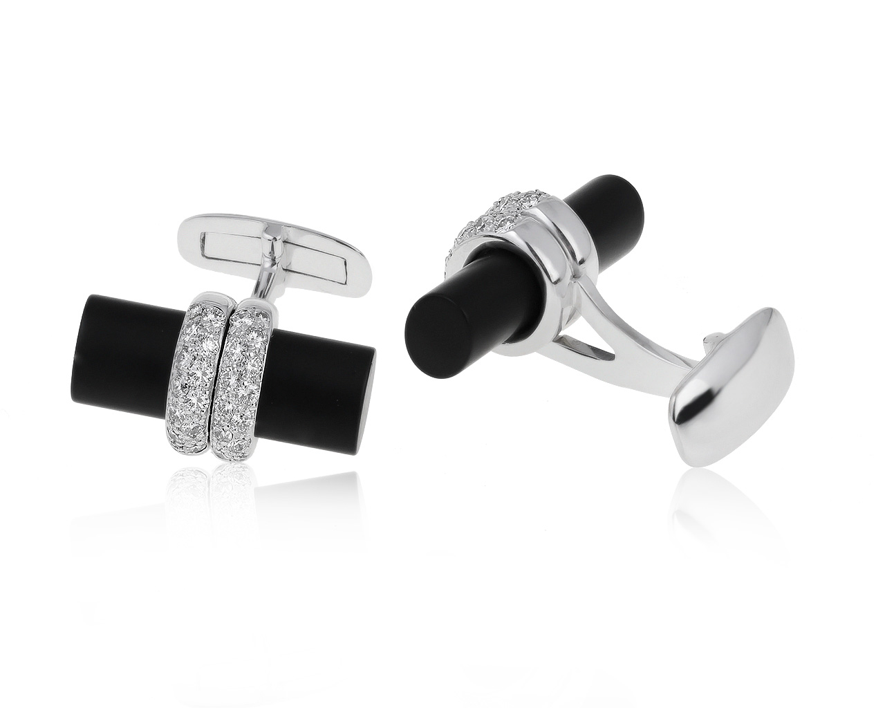 Модные золотые запонки с бриллиантами 0.92ct 280521/4 Модные золотые запонки с бриллиантами 0.92ct 280521/4