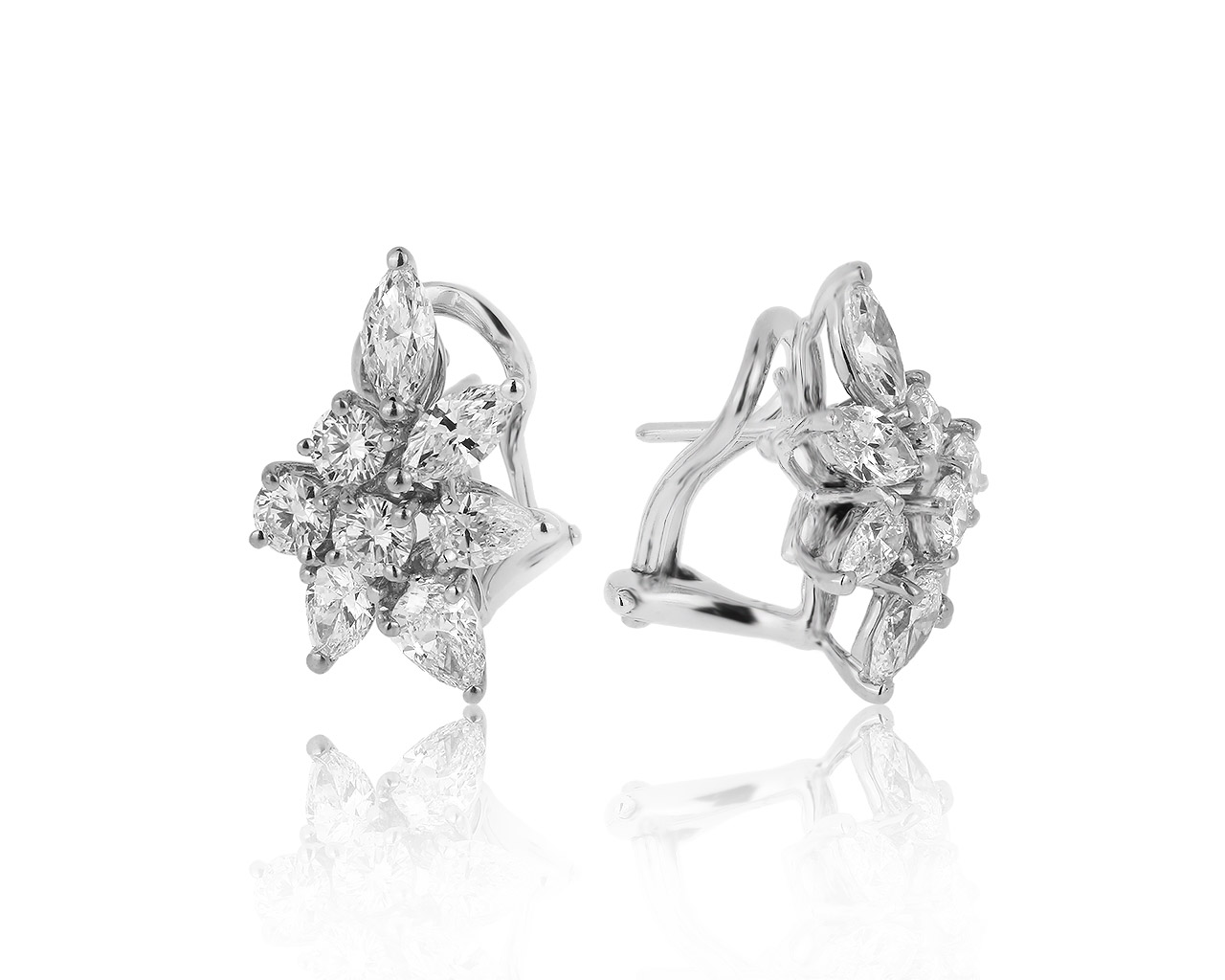 Оригинальные платиновые серьги с бриллиантами 3.10ct Tiffany&Co