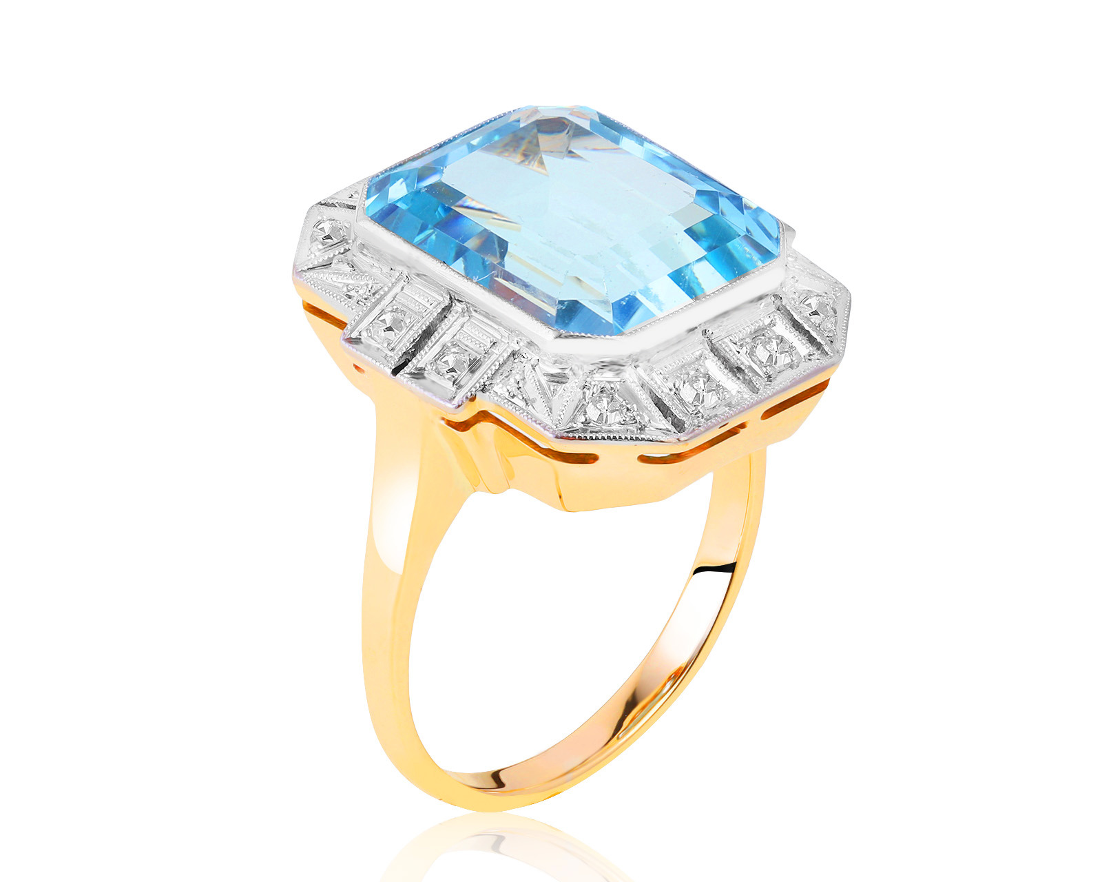 Завораживающее золотое кольцо с аквамарином 8.40ct 310821/2