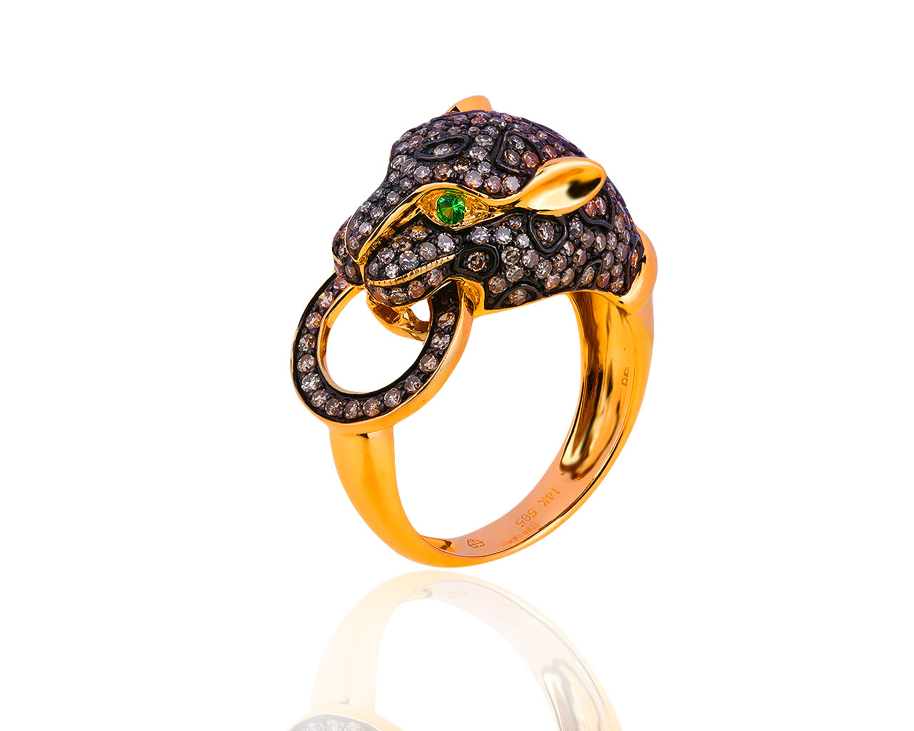Золотое кольцо с гранатами и бриллиантами 0.91ct Roberto Bravo 160519/20