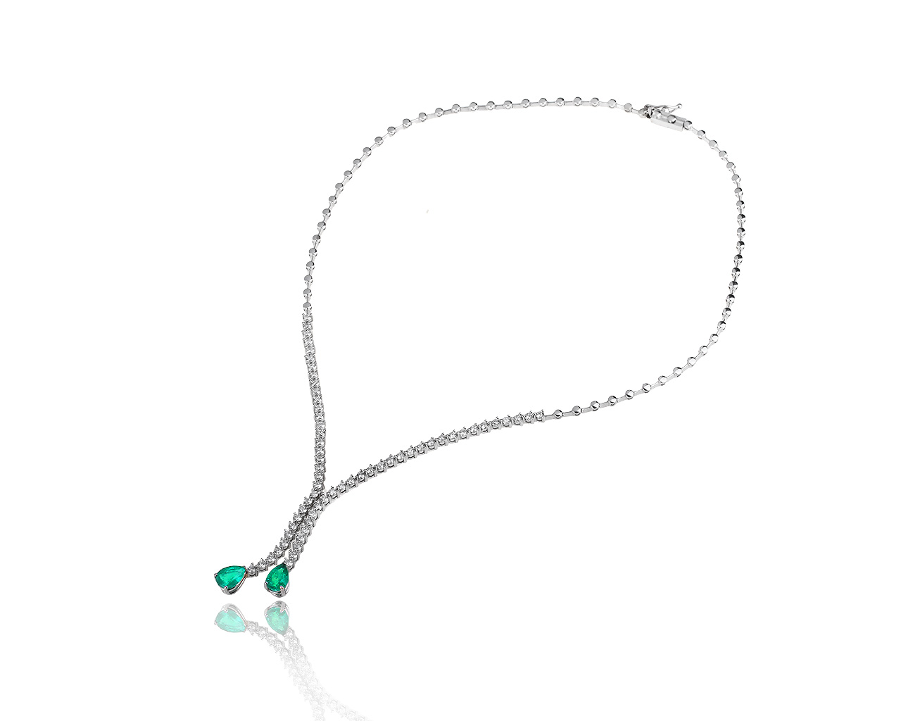 Шикарное золотое колье с изумрудами 2.58ct и бриллиантами 3.37ct