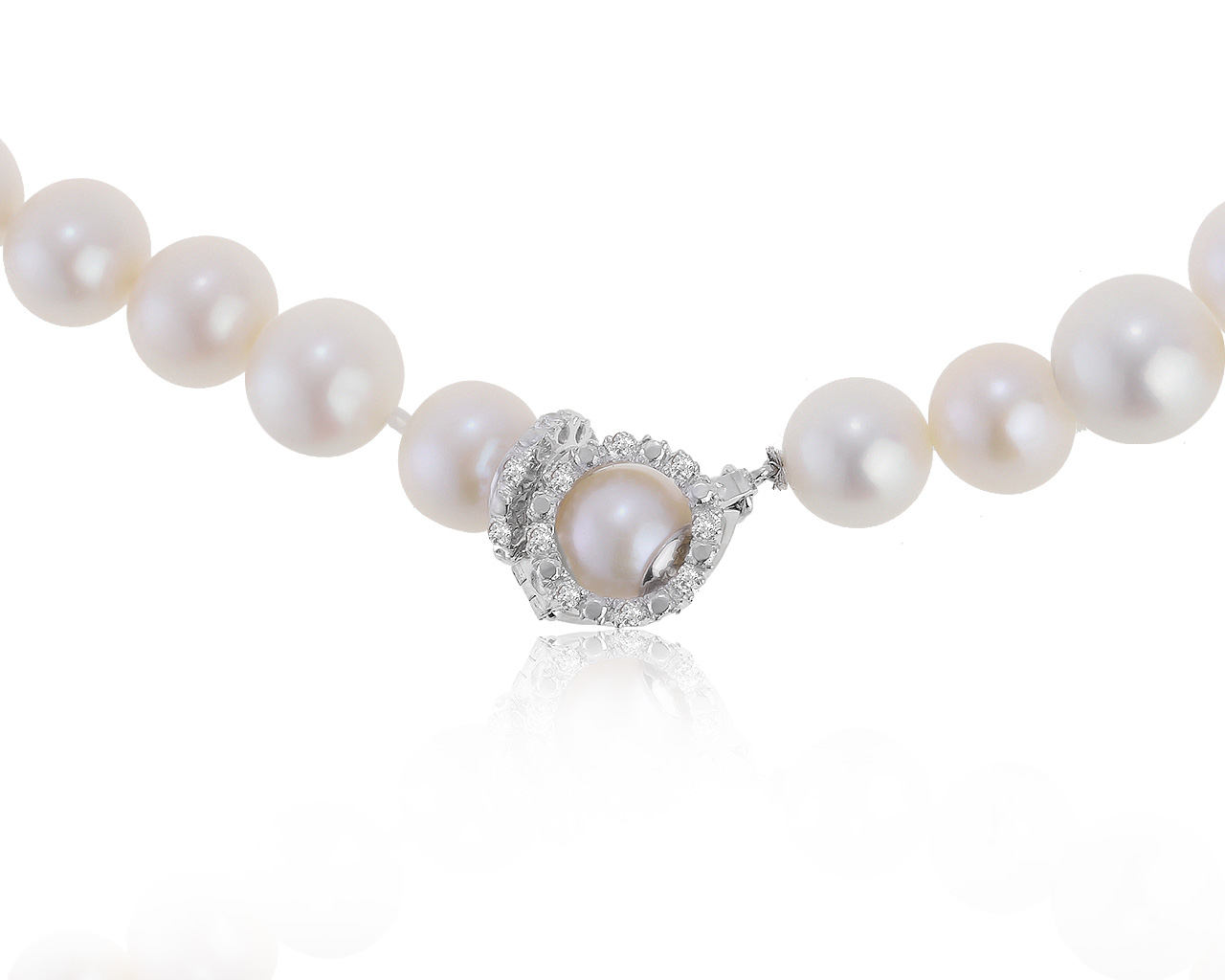 Роскошное золотое ожерелье с жемчугом 8.10-8.40 мм