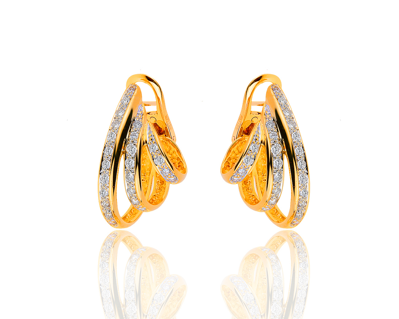 Чудесные золотые серьги с бриллиантами 1.05ct 040719/4