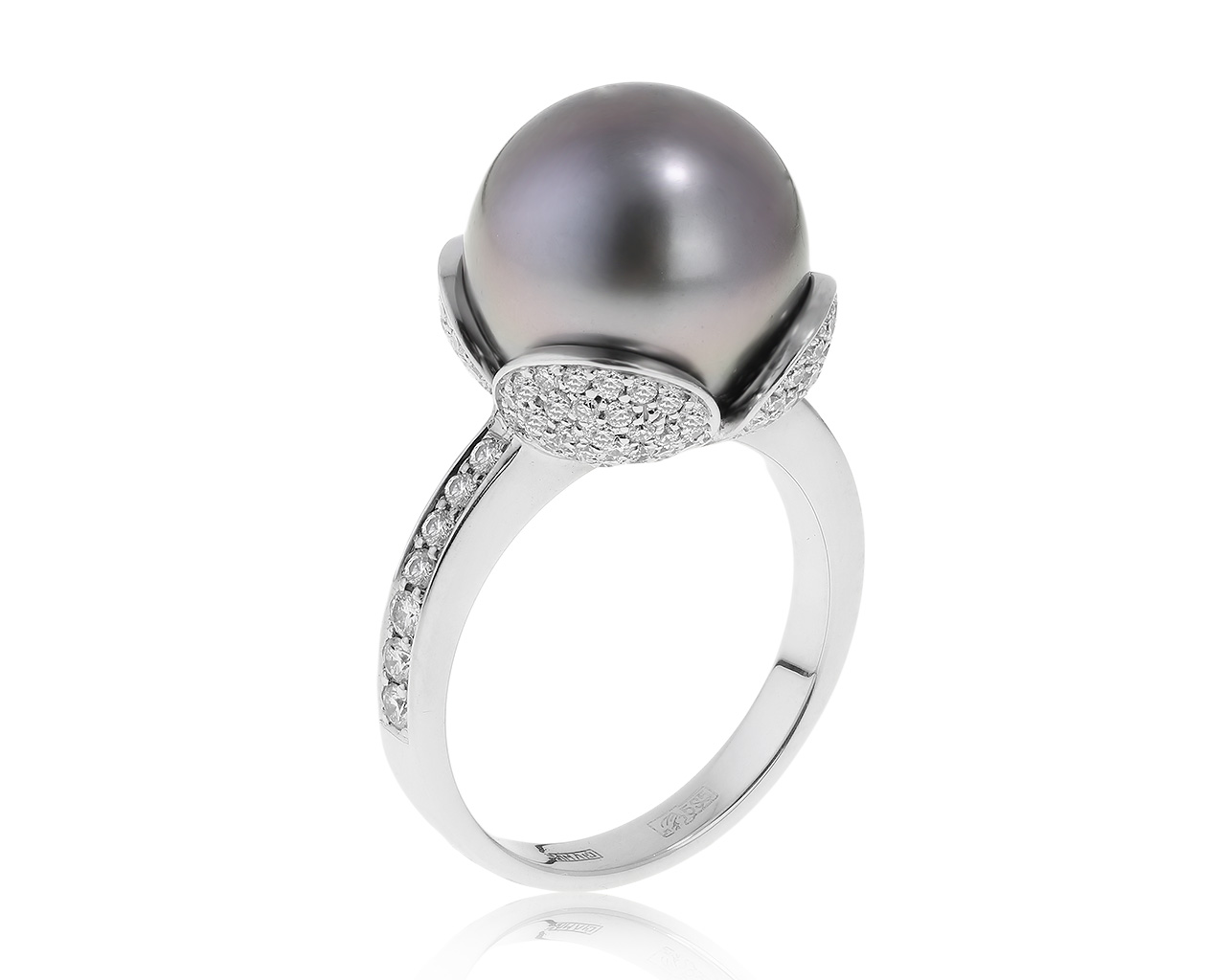 Волшебное золотое кольцо с жемчугом 13.60 мм 280321/8