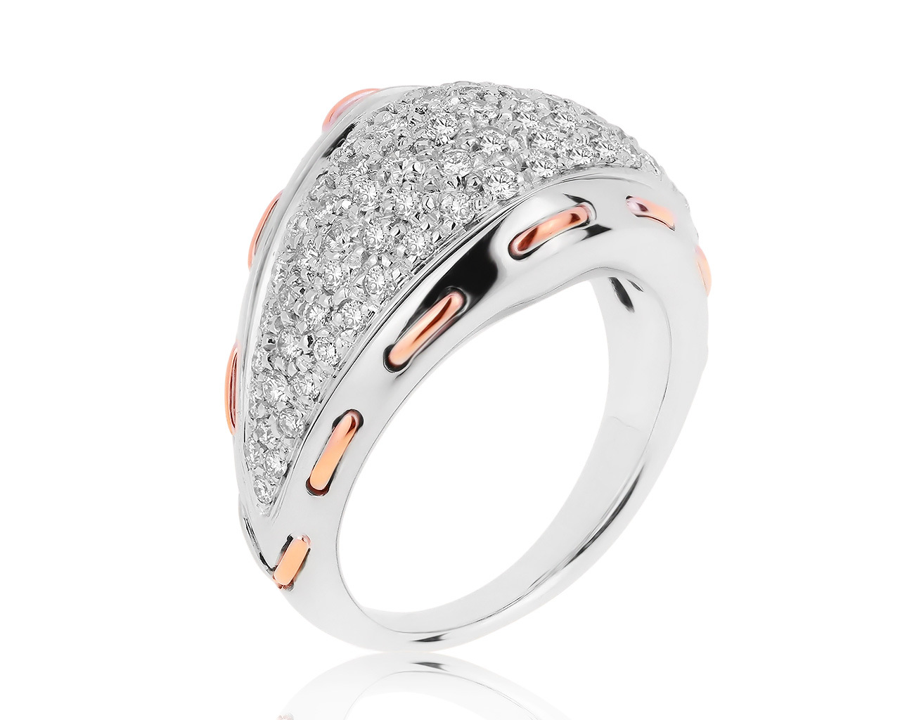 Оригинальное золотое кольцо с бриллиантами 0.75ct Damiani