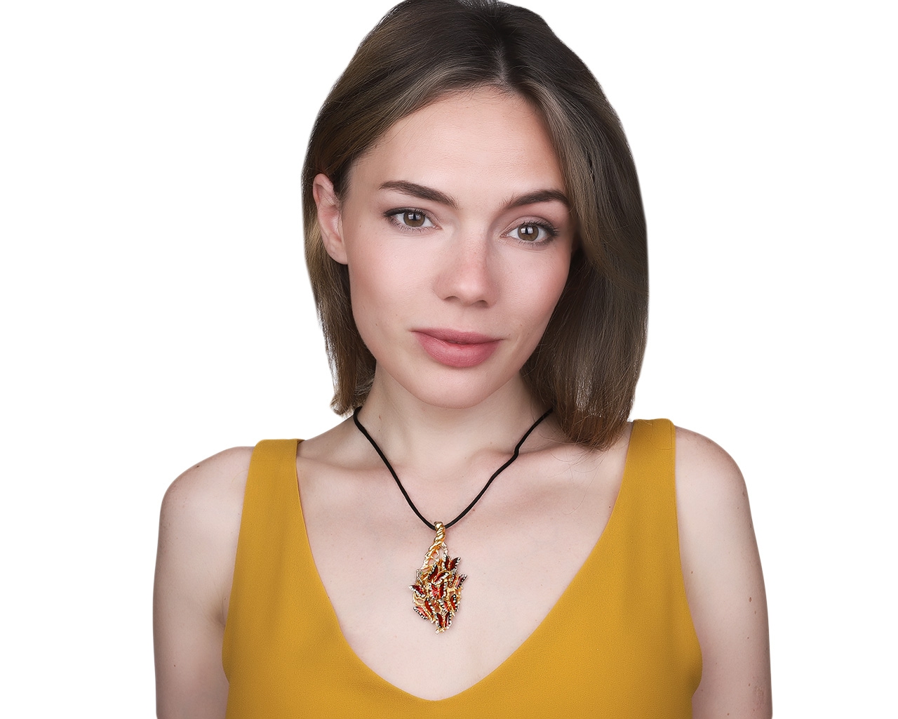 Оригинальный золотой кулон с бриллиантом 0.03ct Roberto Bravo