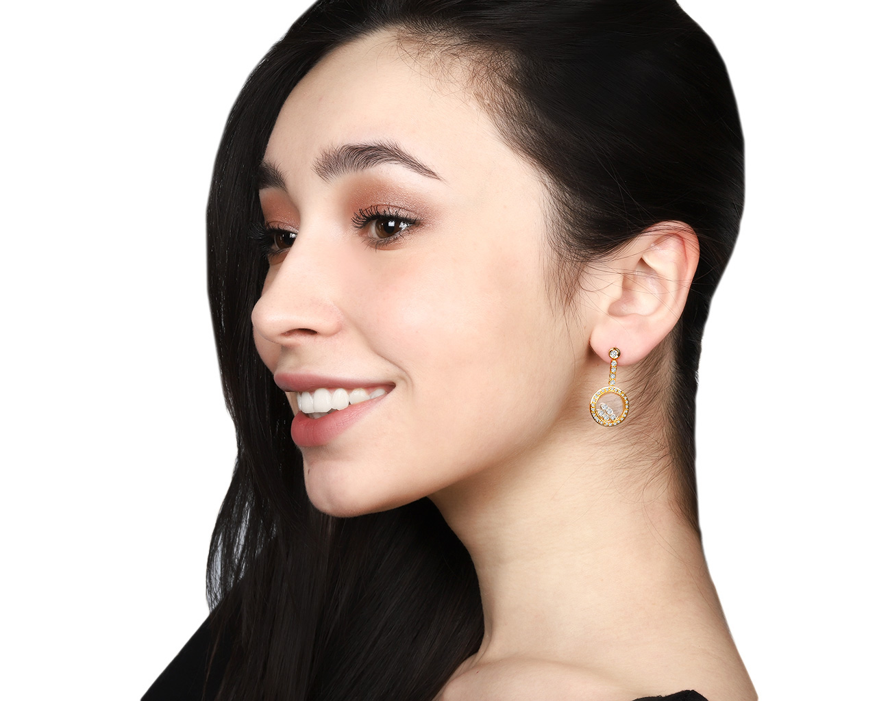 Изысканные золотые серьги с бриллиантами 1.20ct