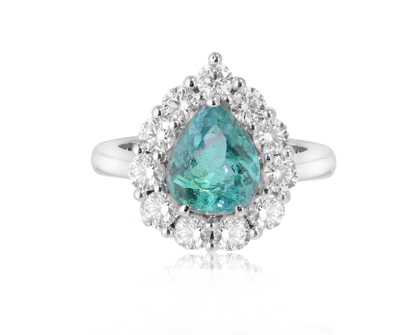 Золотое кольцо с турмалином параиба Мозамбик 2.86ct Evgeny Matveev