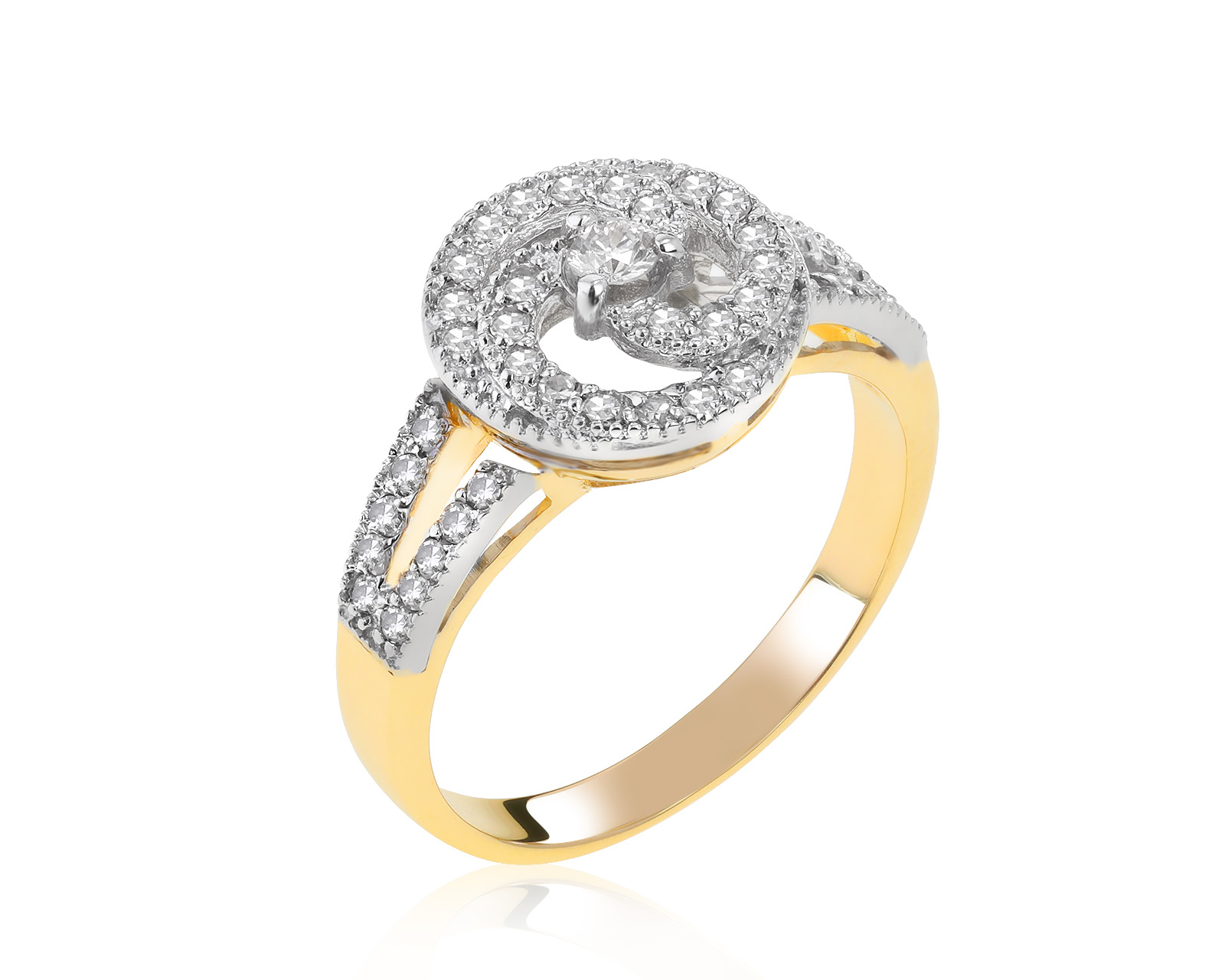 Волшебное золотое кольцо с бриллиантами 0.47ct 040422/10