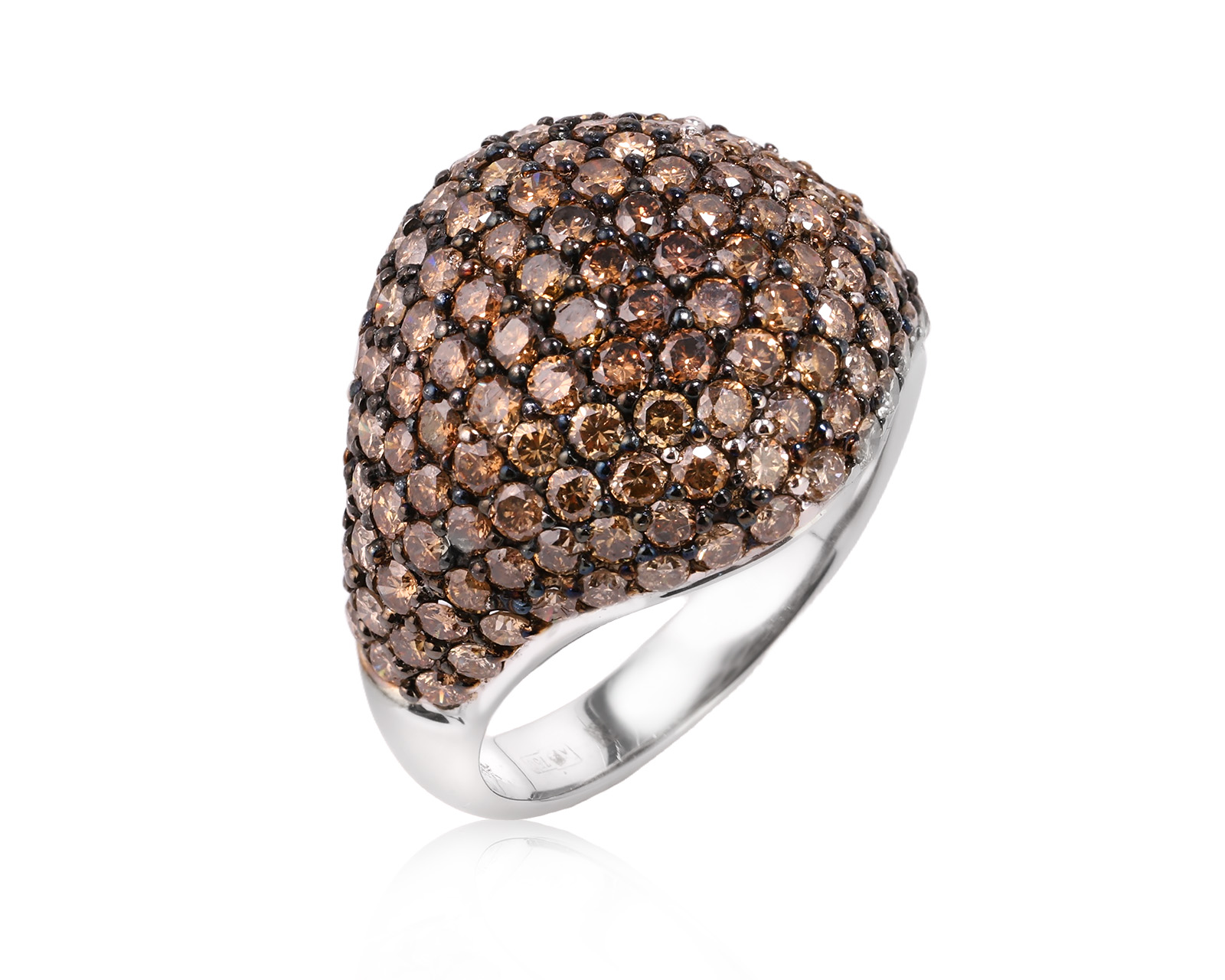 Золотое кольцо с коньячными бриллиантами 2.75ct 100226/3