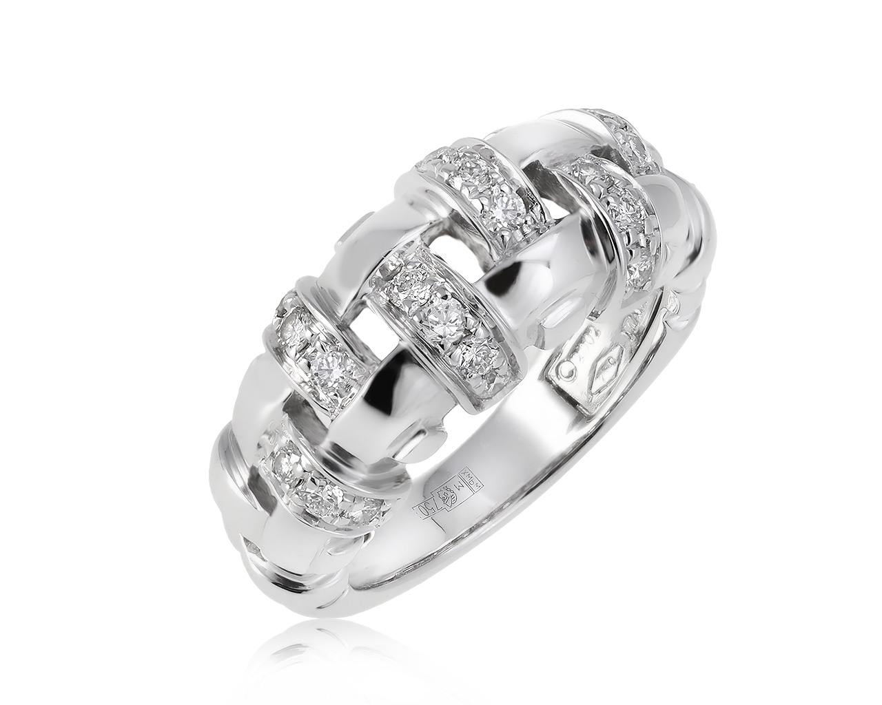 Оригинальное золотое кольцо с бриллиантами 0.36ct Tiffany&Co