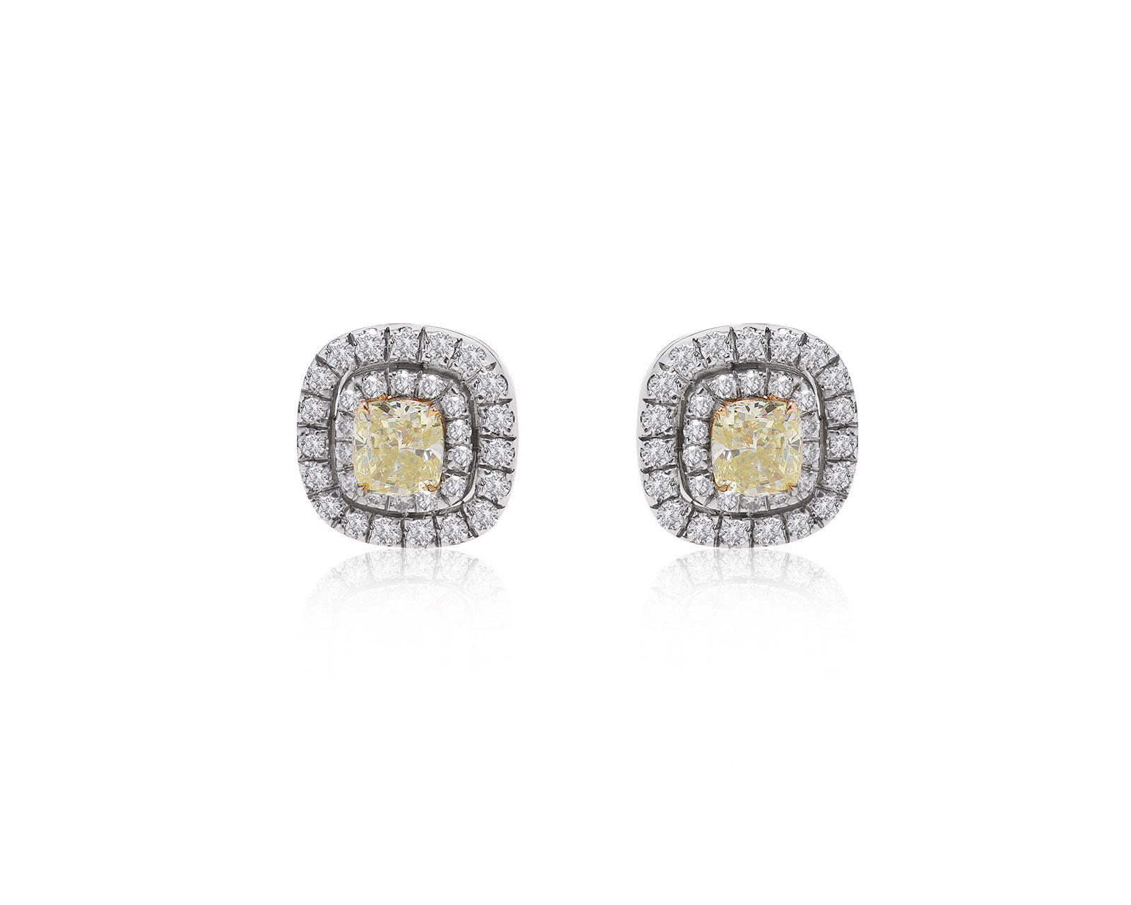 Престижные золотые серьги с бриллиантами 1.28ct