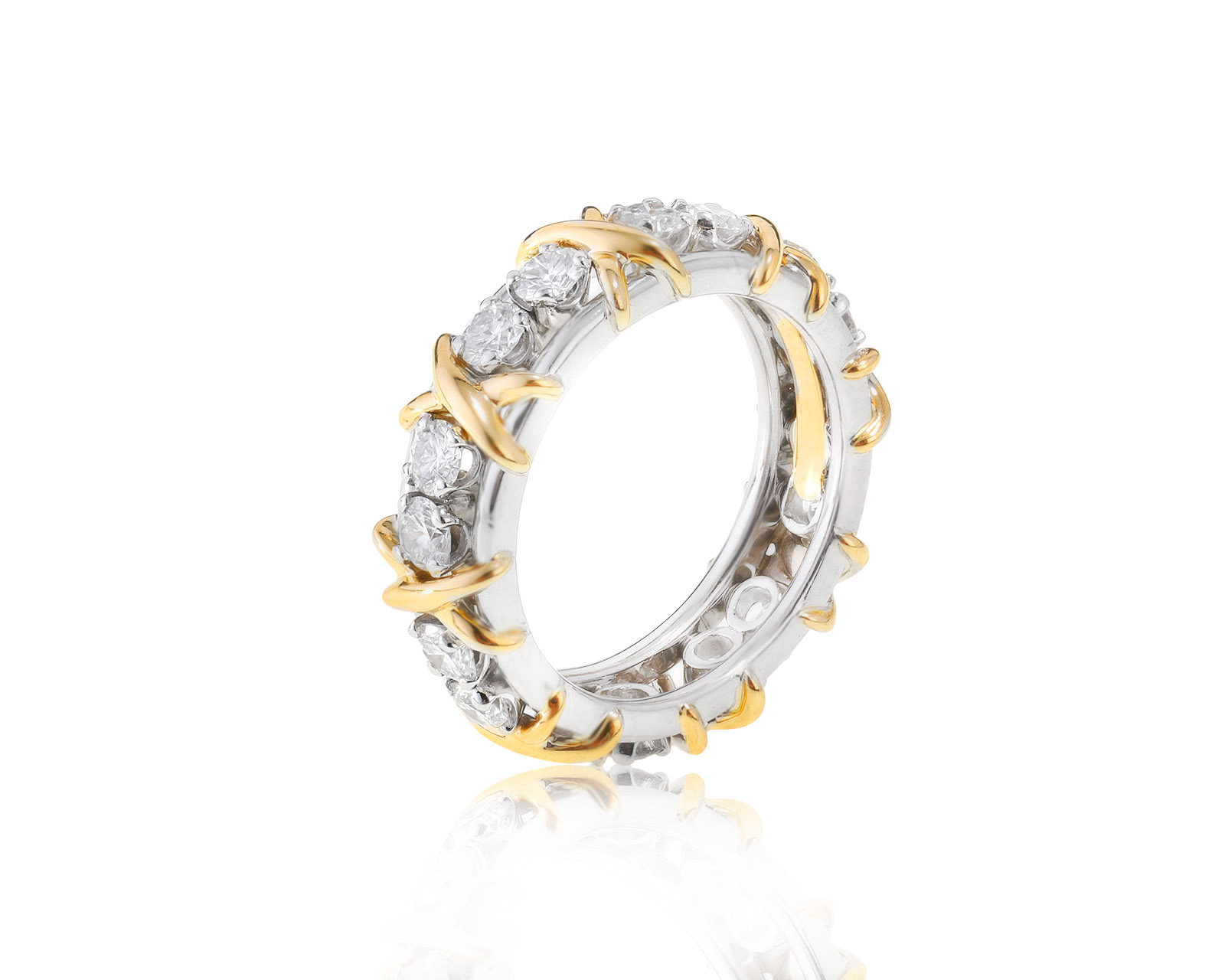 Оригинальное золотое кольцо Tiffany&Co Schlumberger Sixteen Stone 040223/4