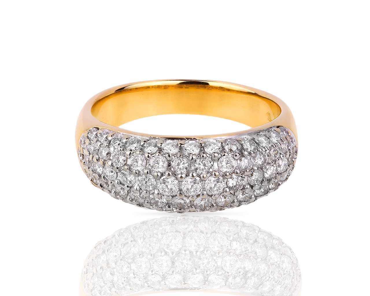 Золотое кольцо усыпанное бриллиантами 0.85ct 290518/19