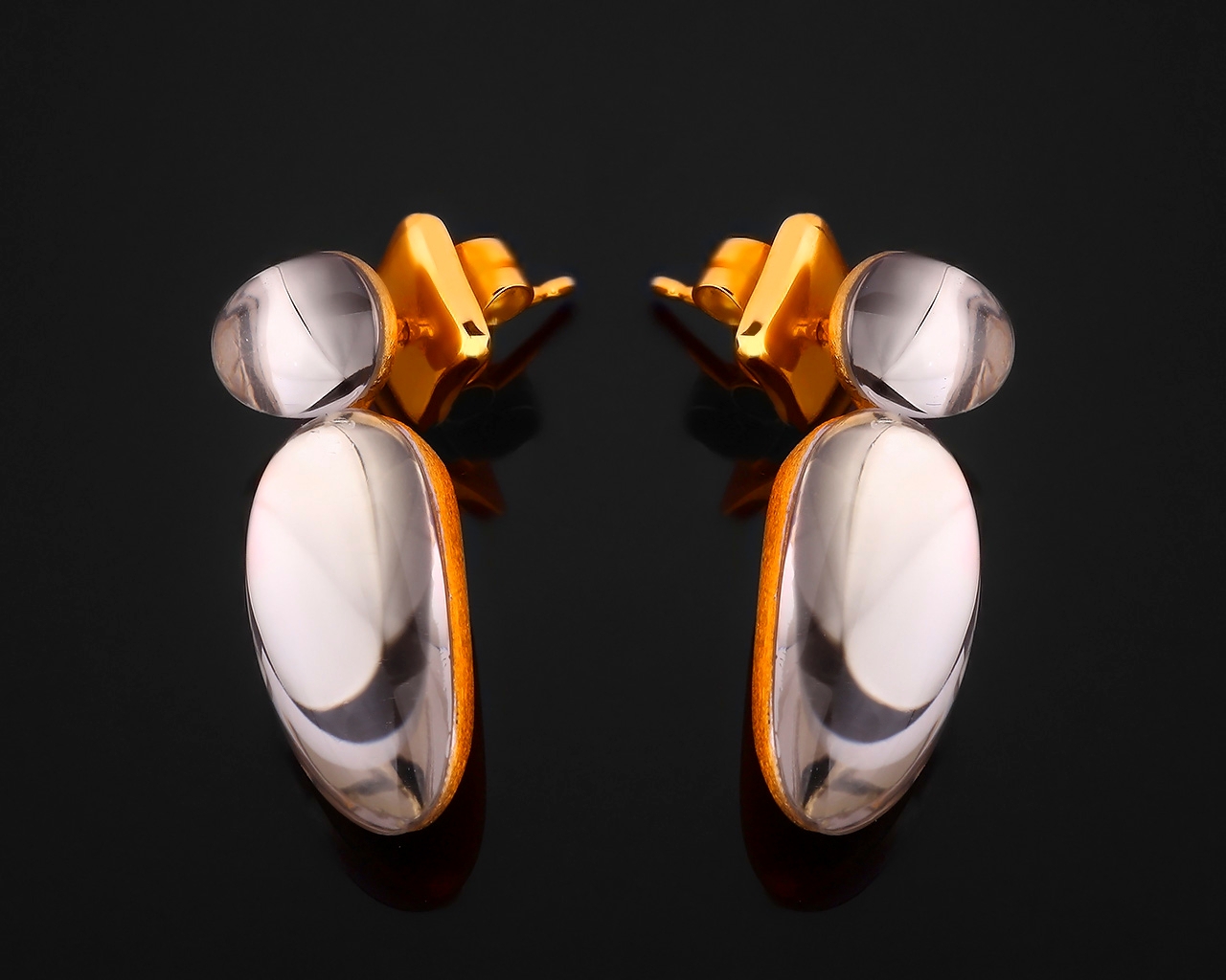 Модные золотые серьги с кварцем H.Stern 160118/2