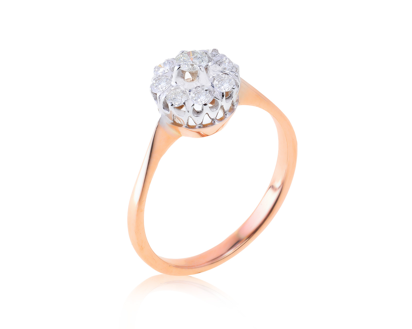Золотое кольцо с бриллиантами 0.55ct 060623/1