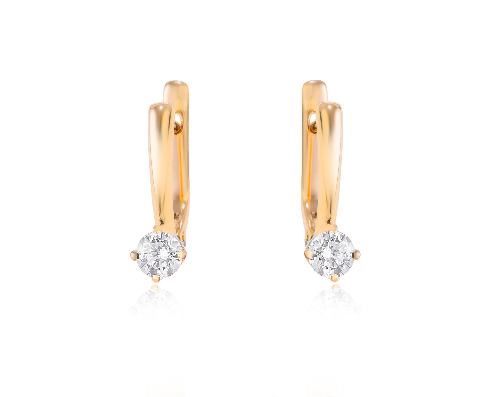Золотые серьги с бриллиантами 0.74ct