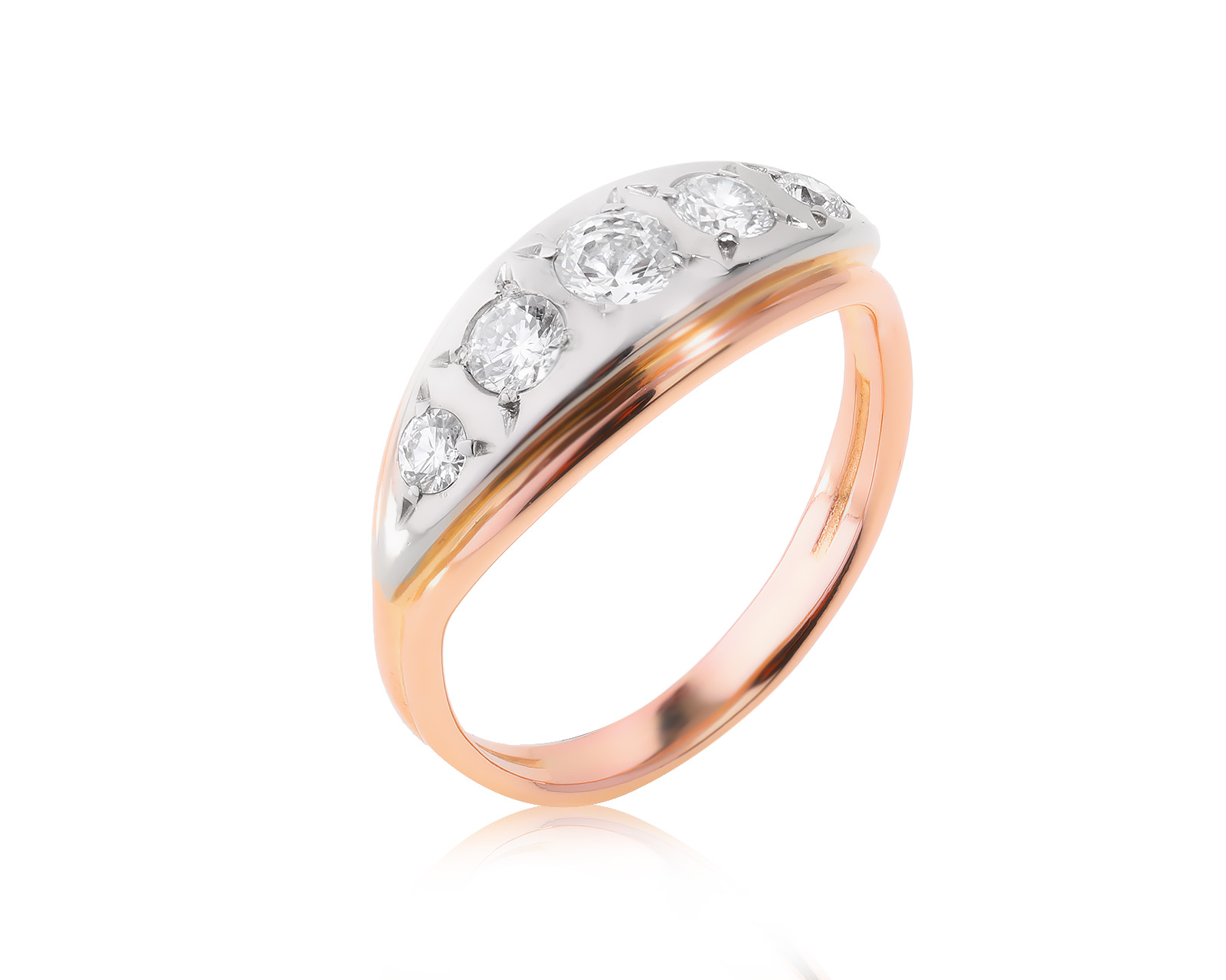 Золотое кольцо с бриллиантами 0.70ct 240623/1