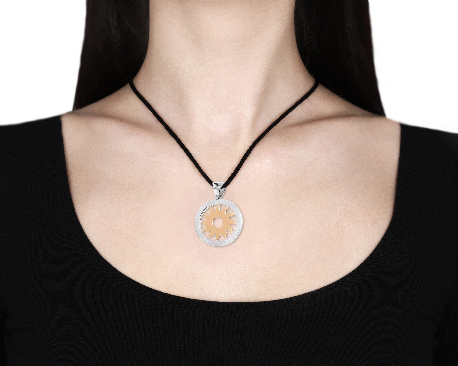 Оригинальный золотой кулон Bvlgari Tondo Sun