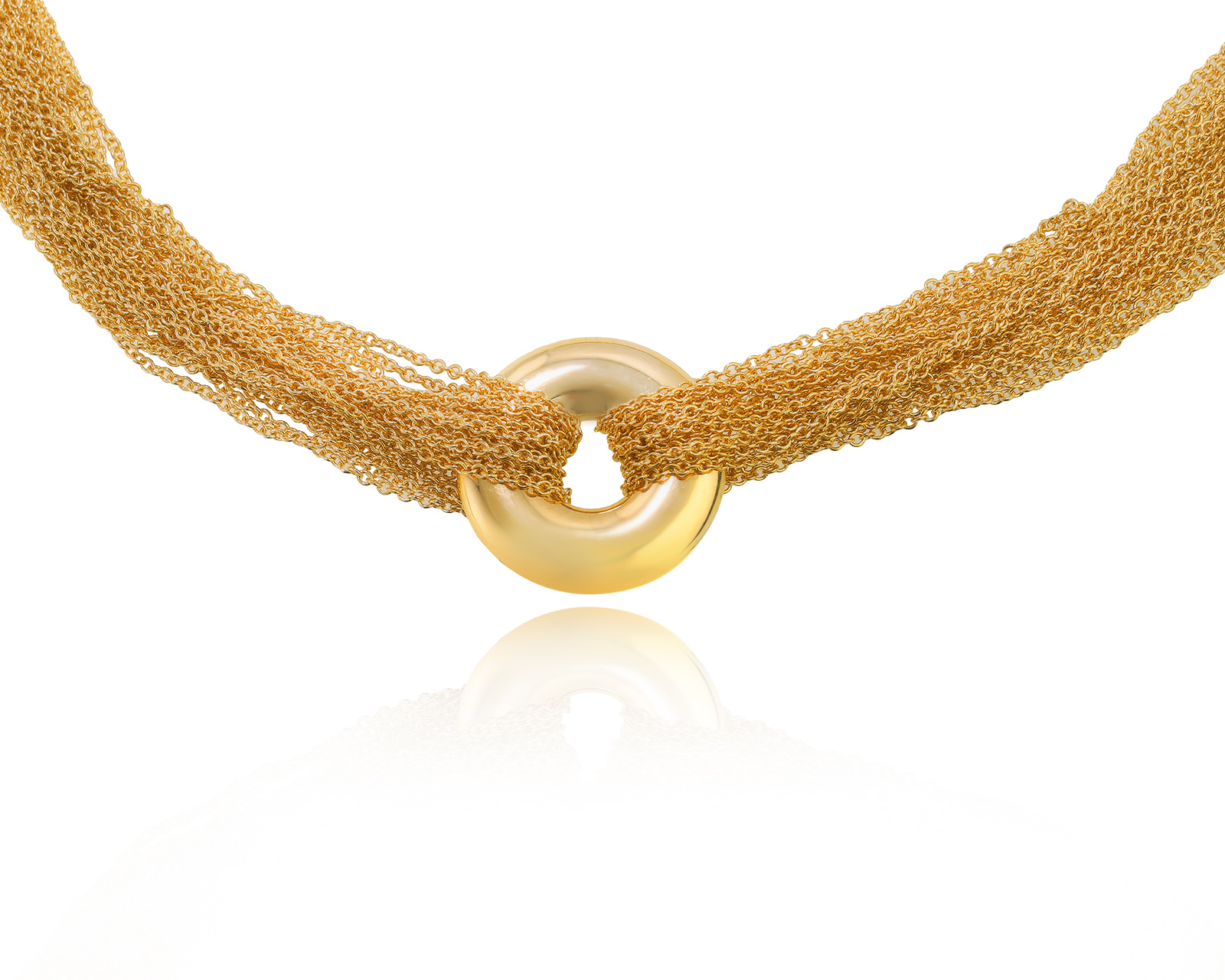 Оригинальное золотое колье Tiffany&Co Mesh Circle