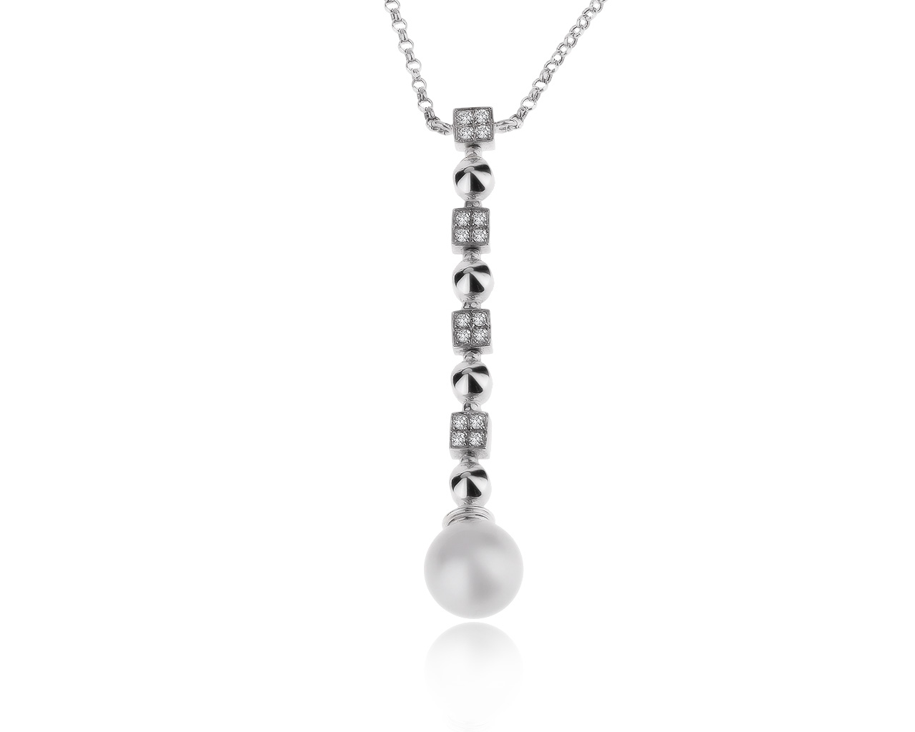 Итальянский золотой кулон с жемчугом 11.80 мм 290620/5