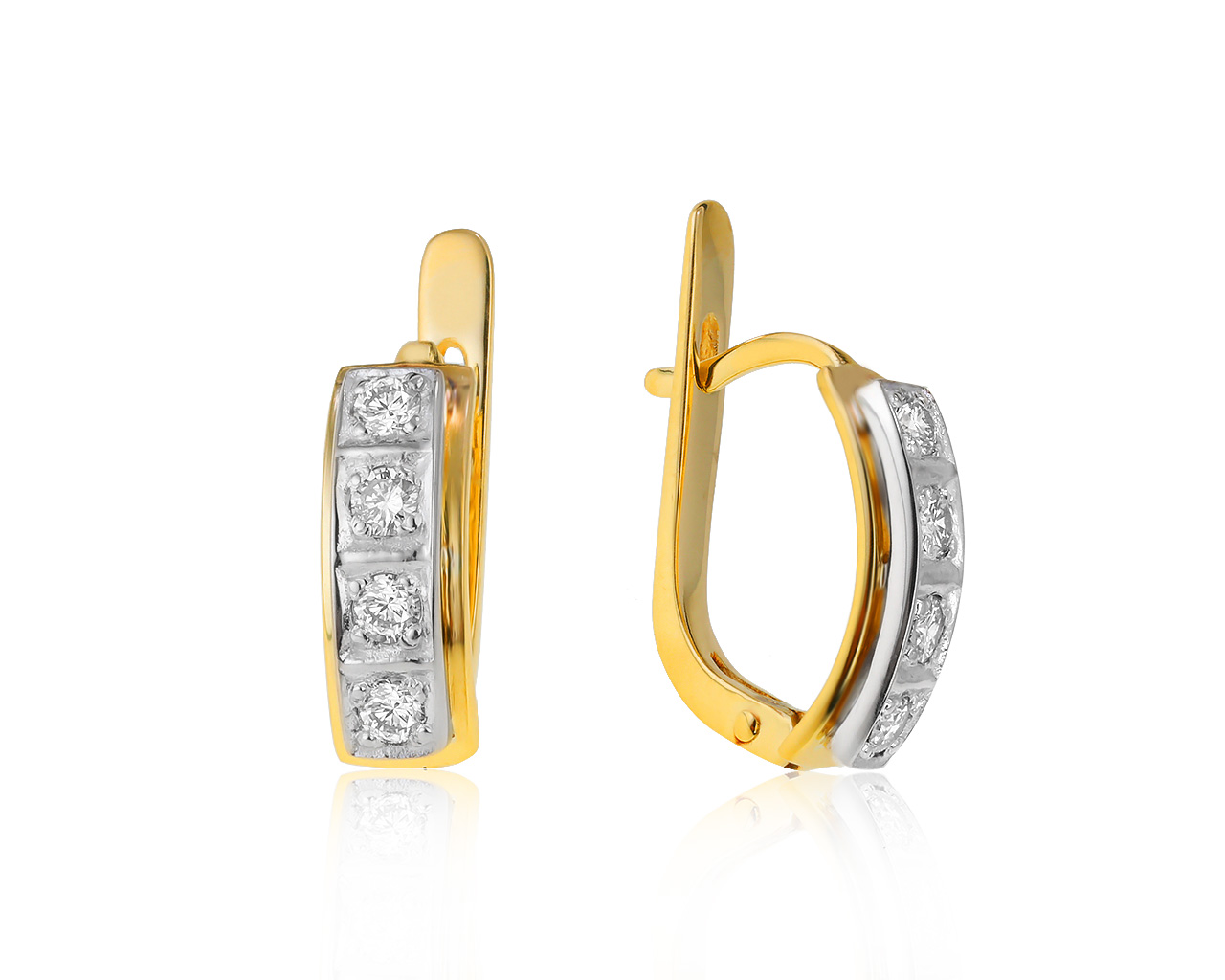 Изящные золотые серьги с бриллиантами 0.34ct 110521/2