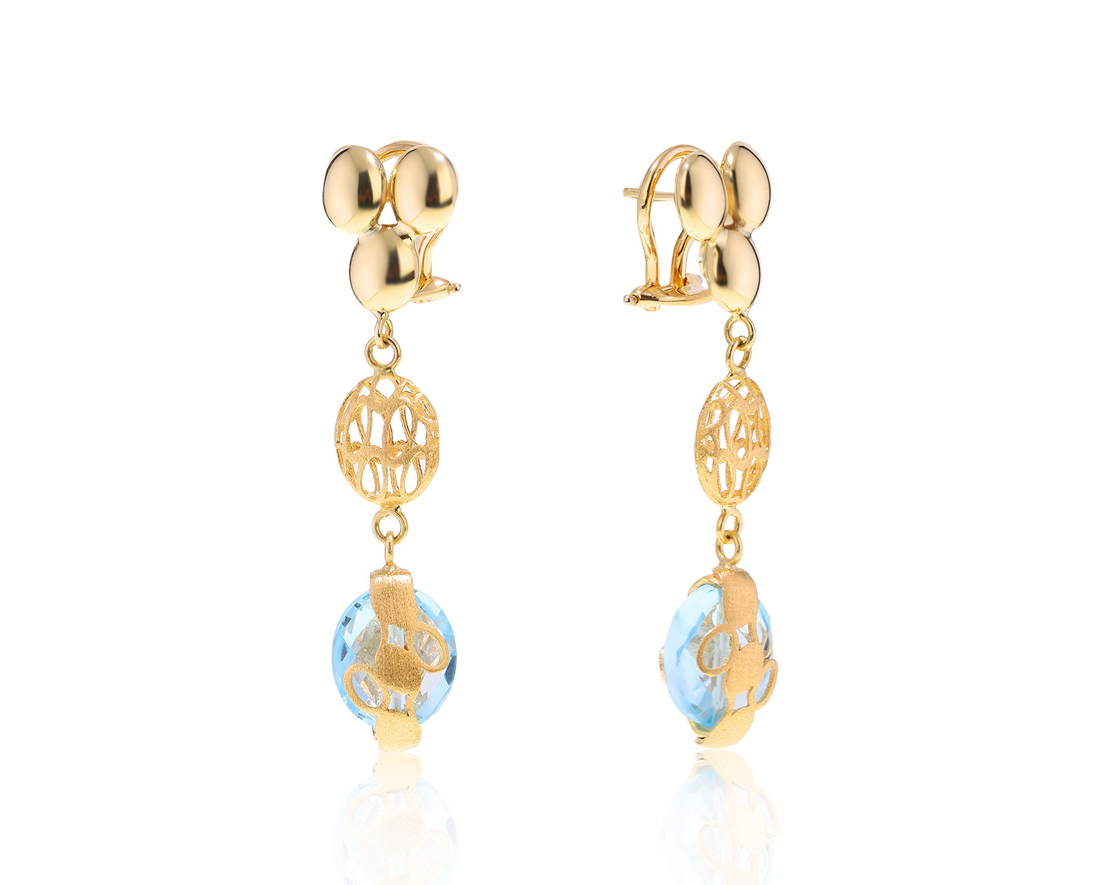 Оригинальные золотые серьги с топазами 9.15ct Chiampesan 240822/3