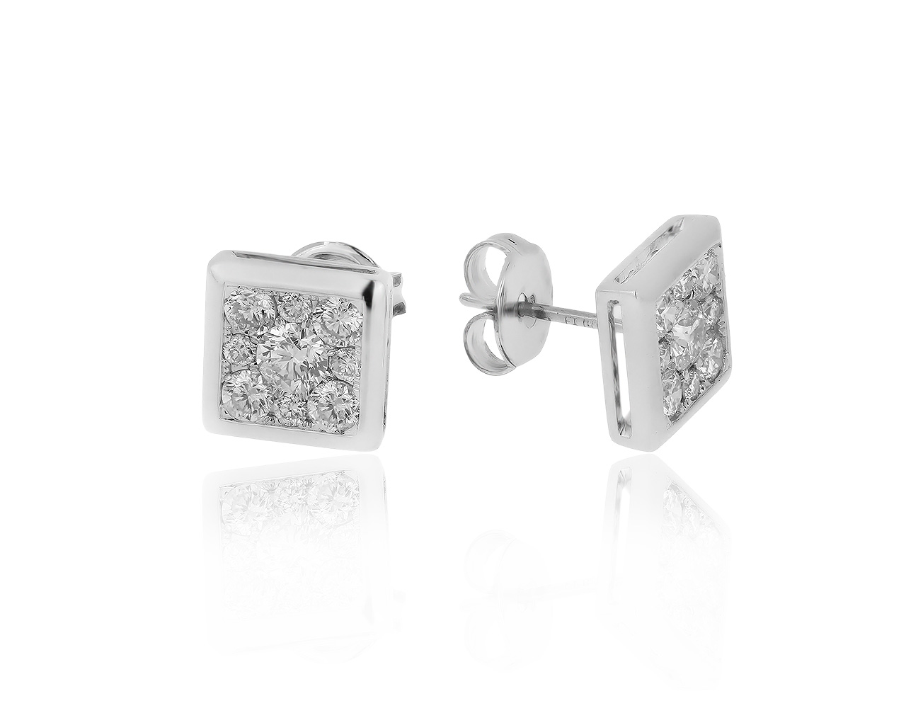 Престижные золотые серьги с бриллиантами 0.92ct