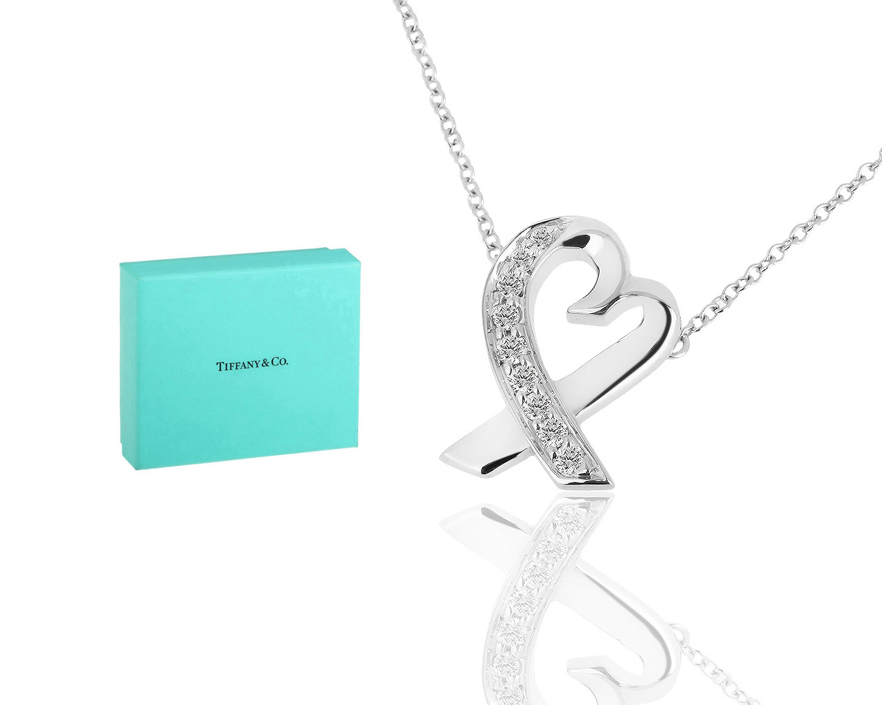 Стильная золотая подвеска с бриллиантами 0.14ct Tiffany&Co